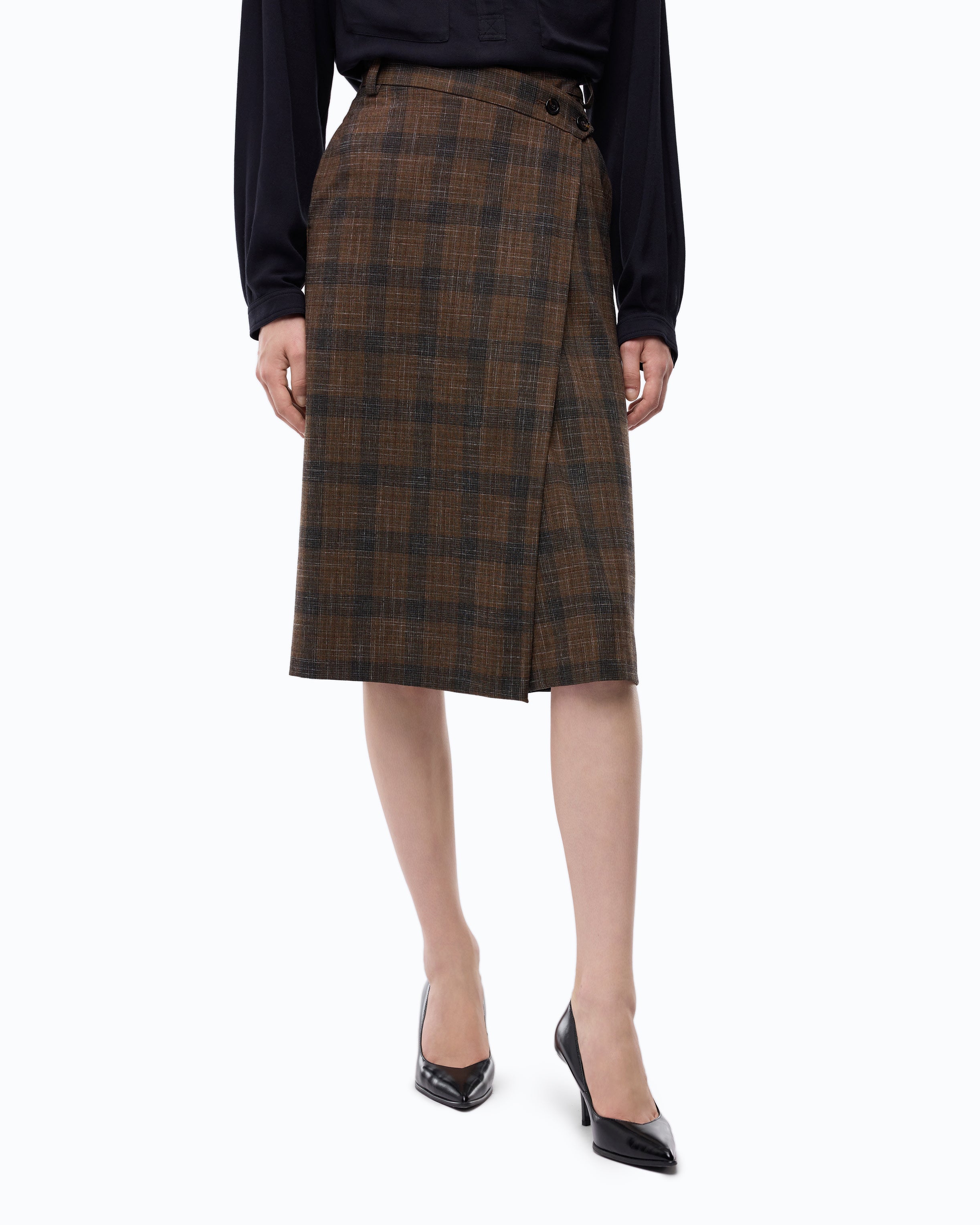 Pinko Marzemino Skirt spódnica kopertowa w kratę