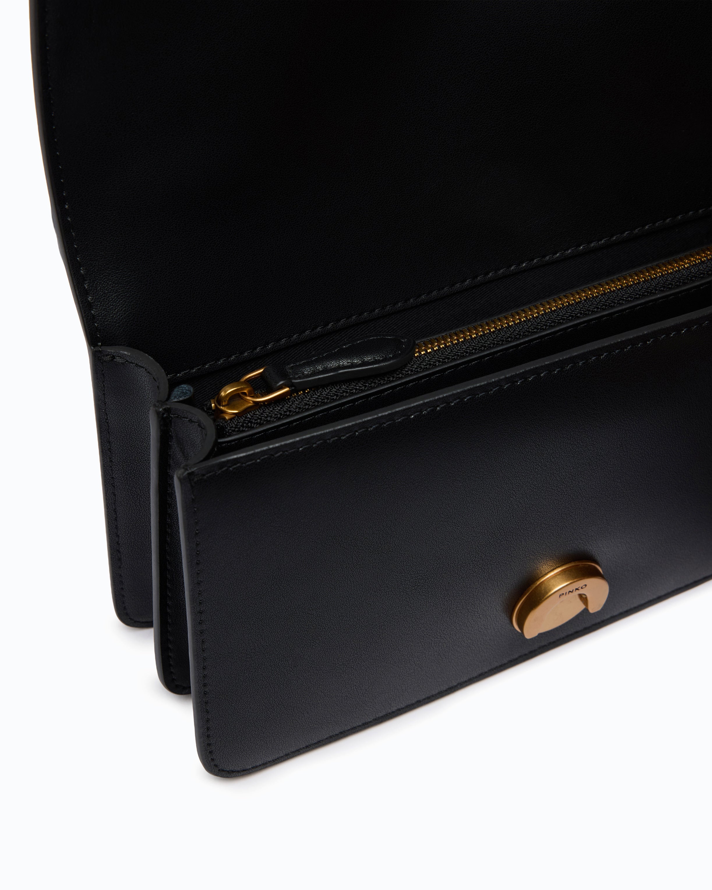 Pinko Love Bag One torebka mini skórzana czarna