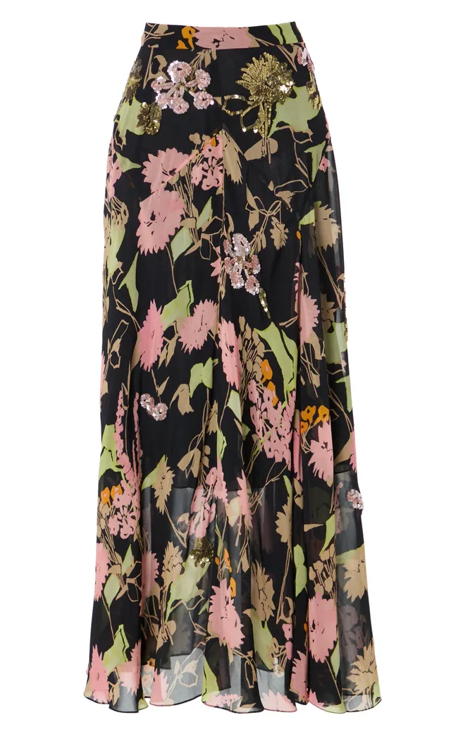 Temperley London Maisie Skirt spódnica midi Black Mix