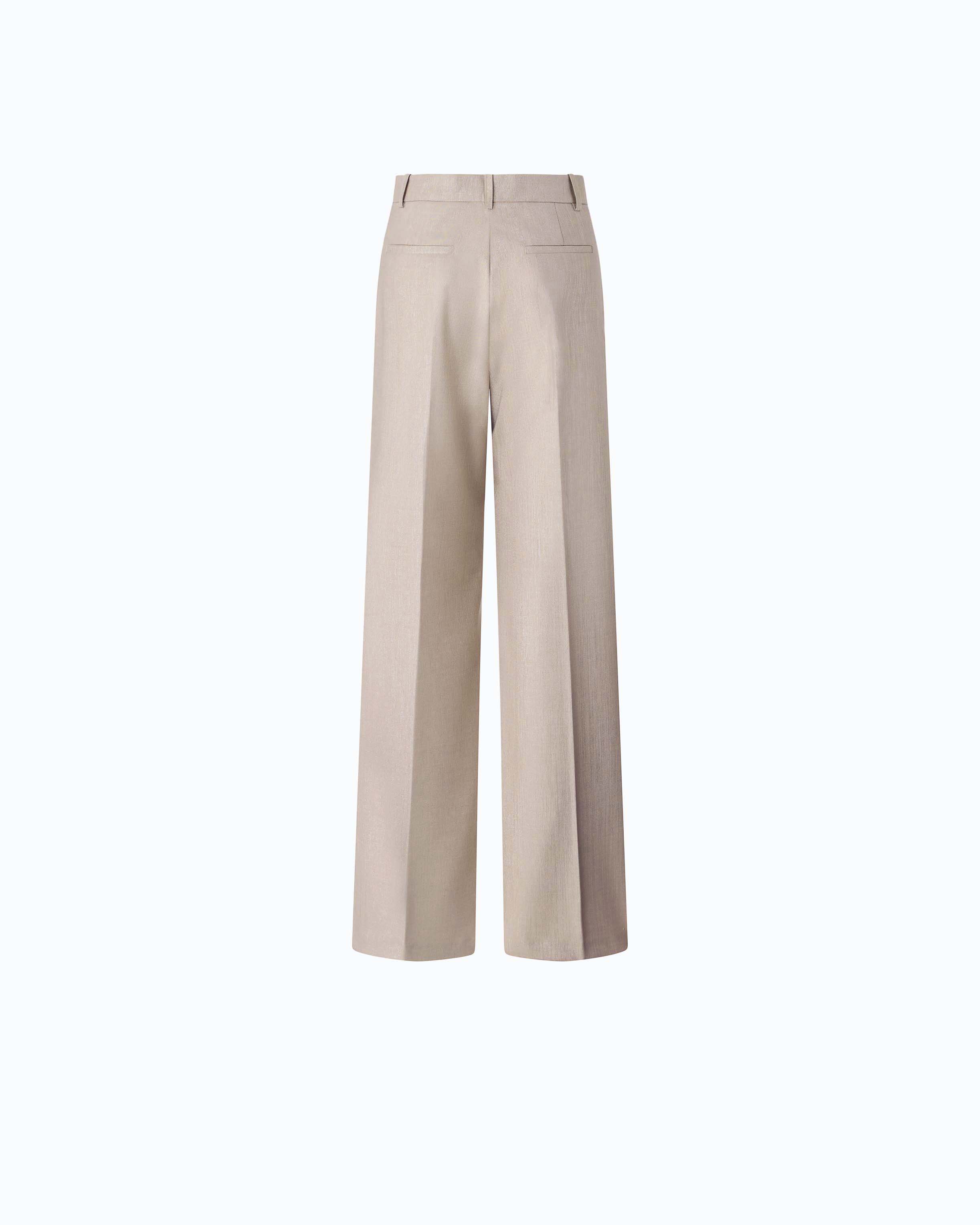 Pinko Citroen Pants spodnie palazzo beżowe metaliczna wełna
