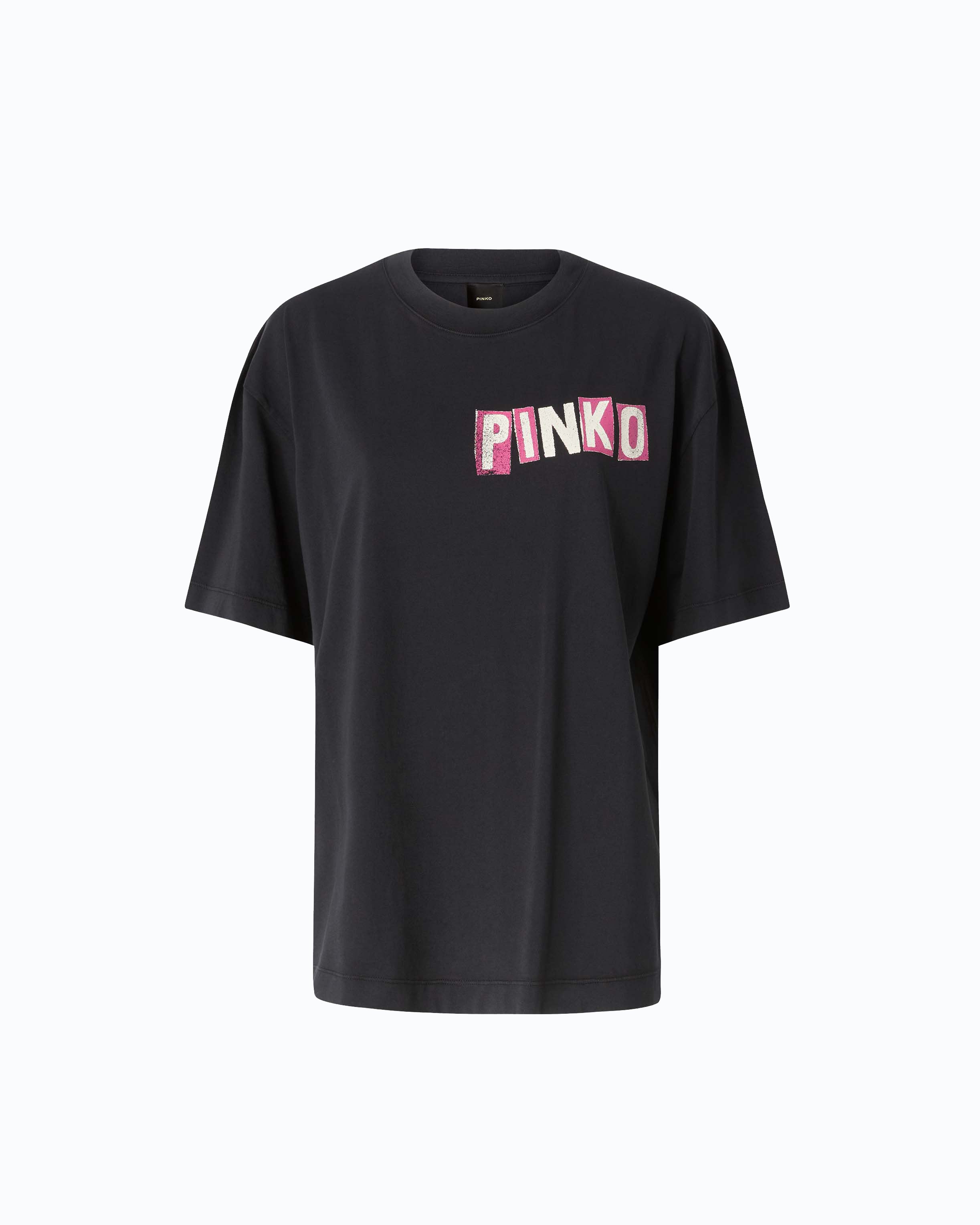 Pinko Ventina Quiet Is The New Punk t-shirt z łabędziami
