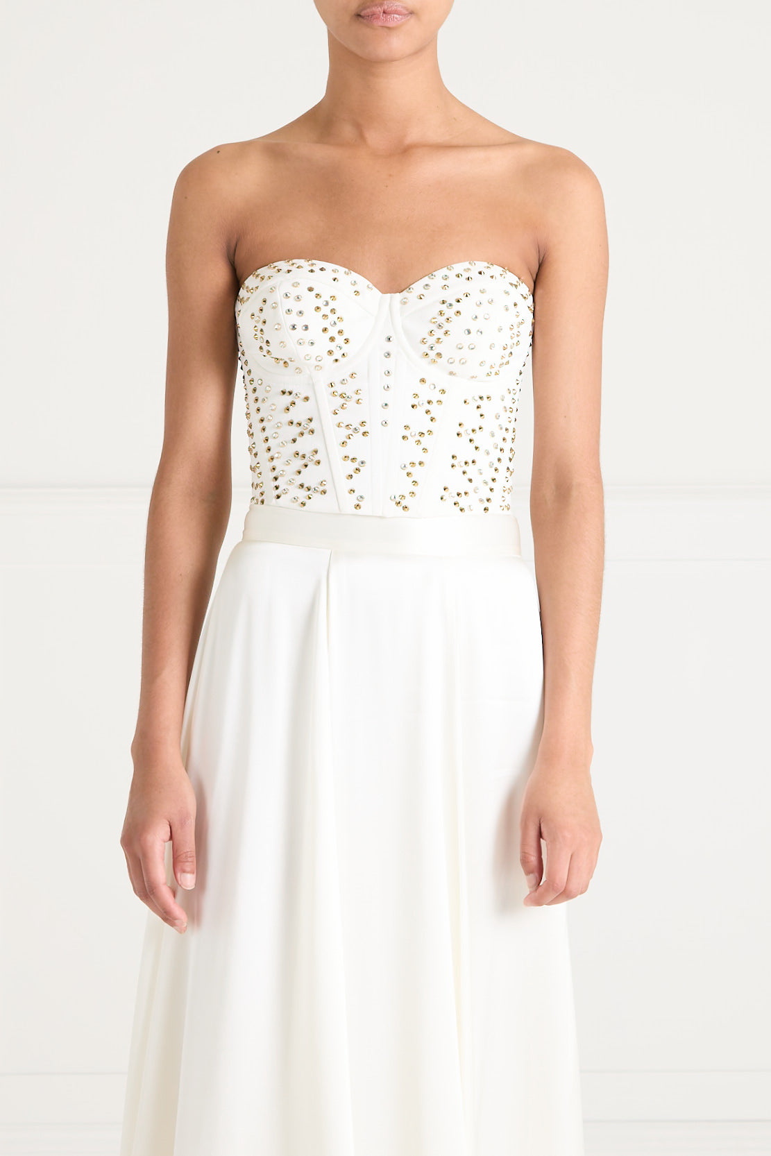 Temperley London Oberon top gorsetowy ecru