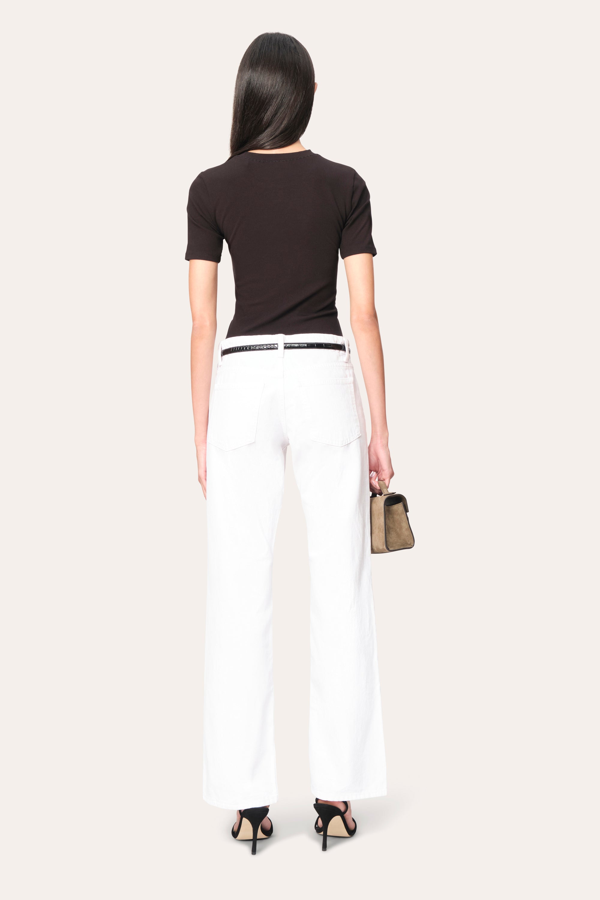 Elie Tahari Classic Rib t-shirt Black prążek