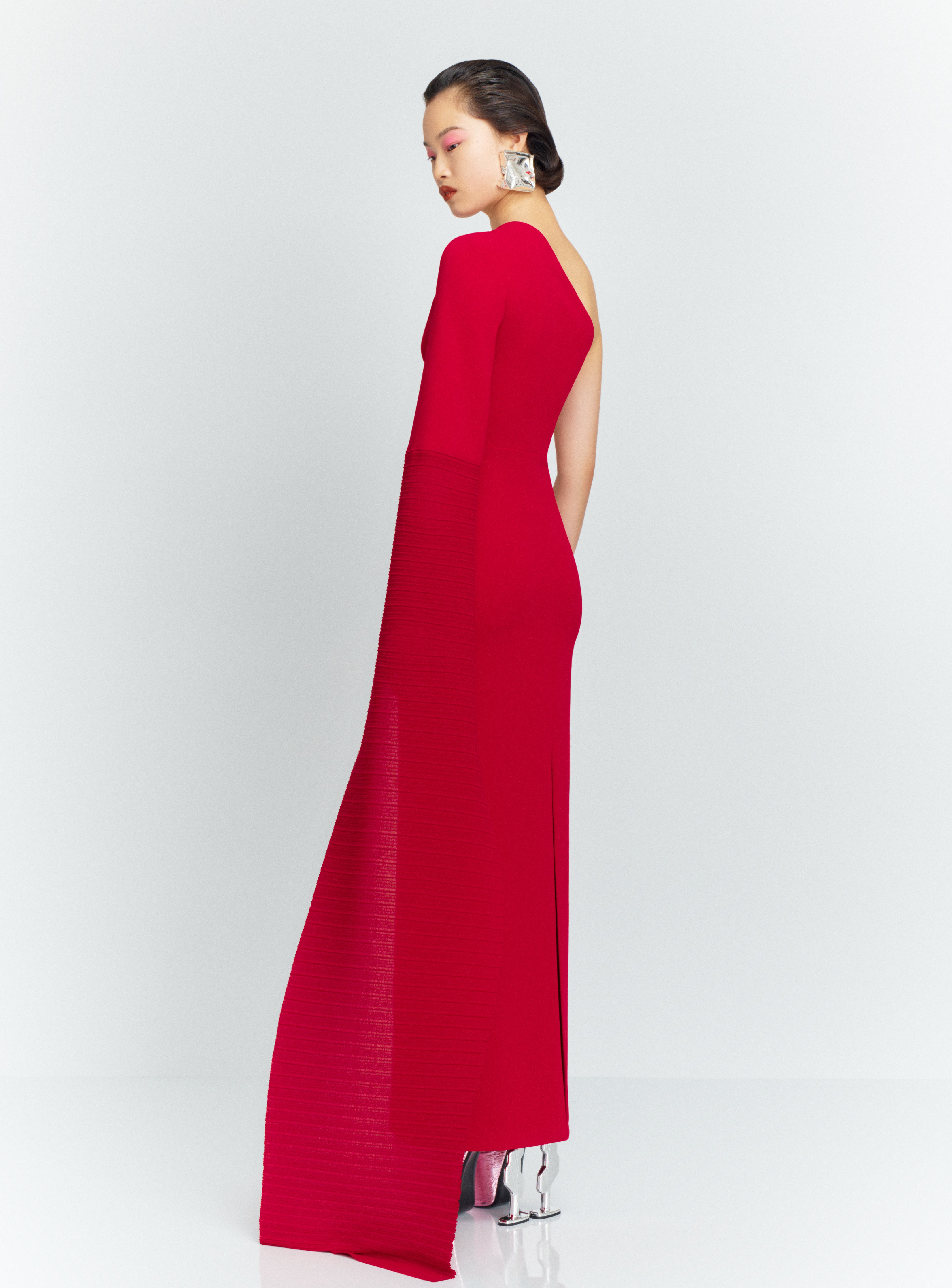 Solace London The Sylvia sukienka wieczorowa rubinowa maxi