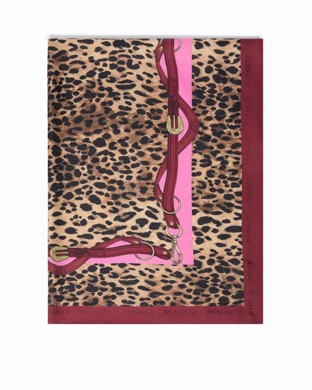 Pinko Limbo Scarf apaszka jedwabna w cętki kolorowa