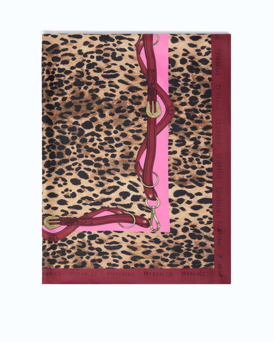 Pinko Limbo Scarf apaszka jedwabna w cętki kolorowa