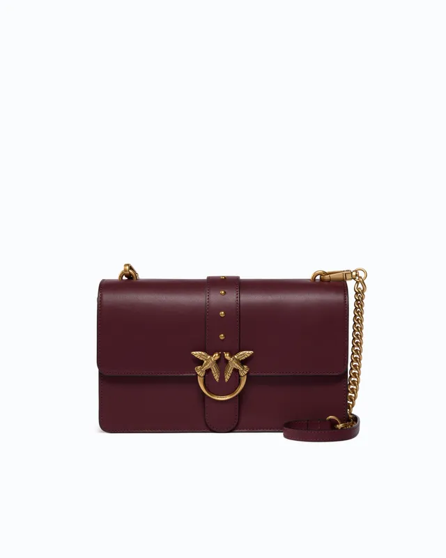 Pinko Love Bag One torebka skórzana brązowa