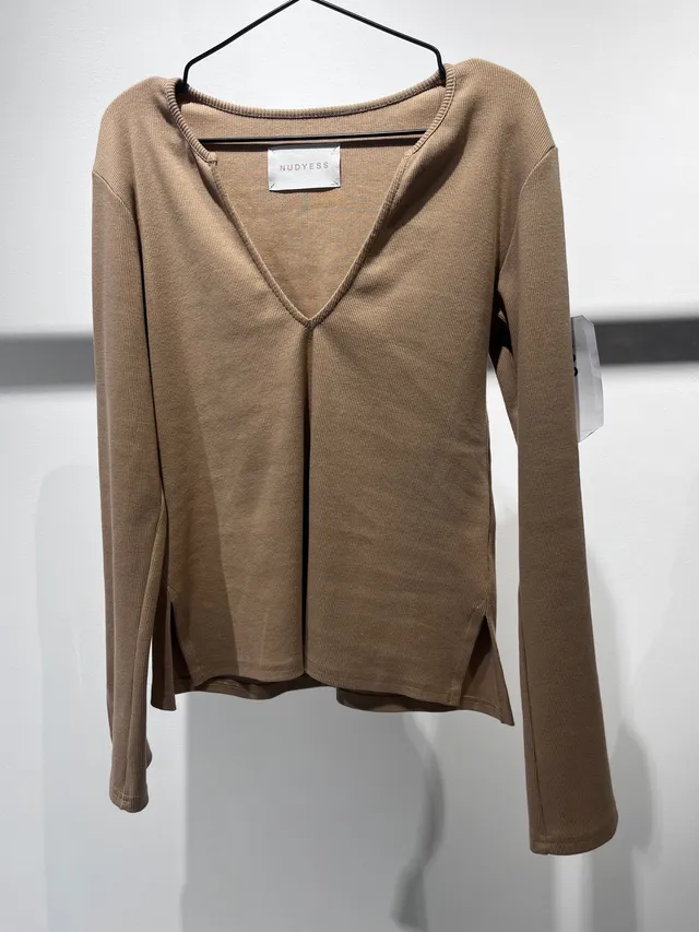 Nudyess W256 top prążkowany tan onesize