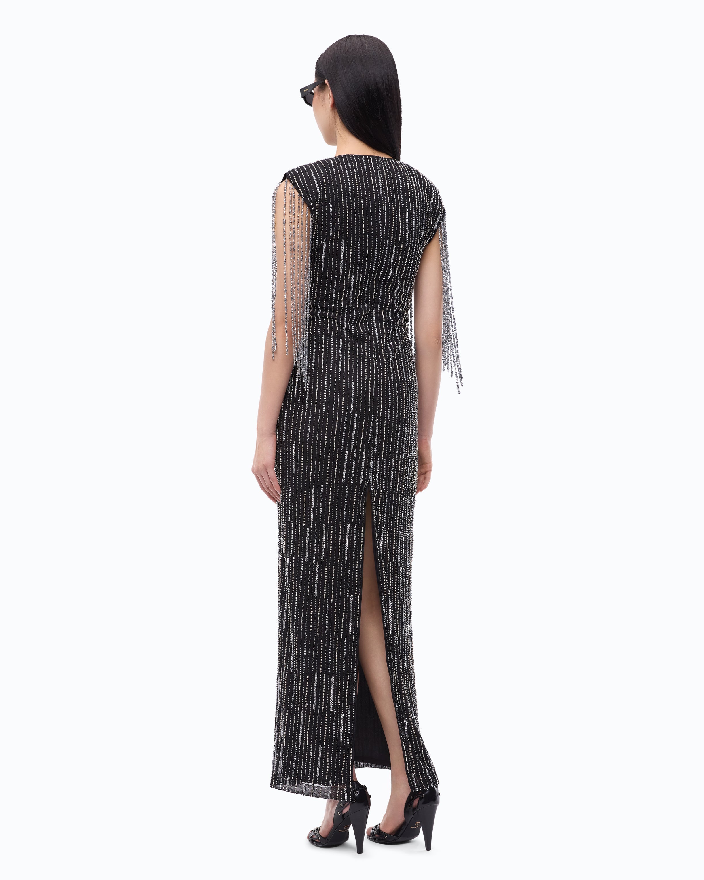 Pinko Alfa Dress sukienka wieczorowa długa czarna