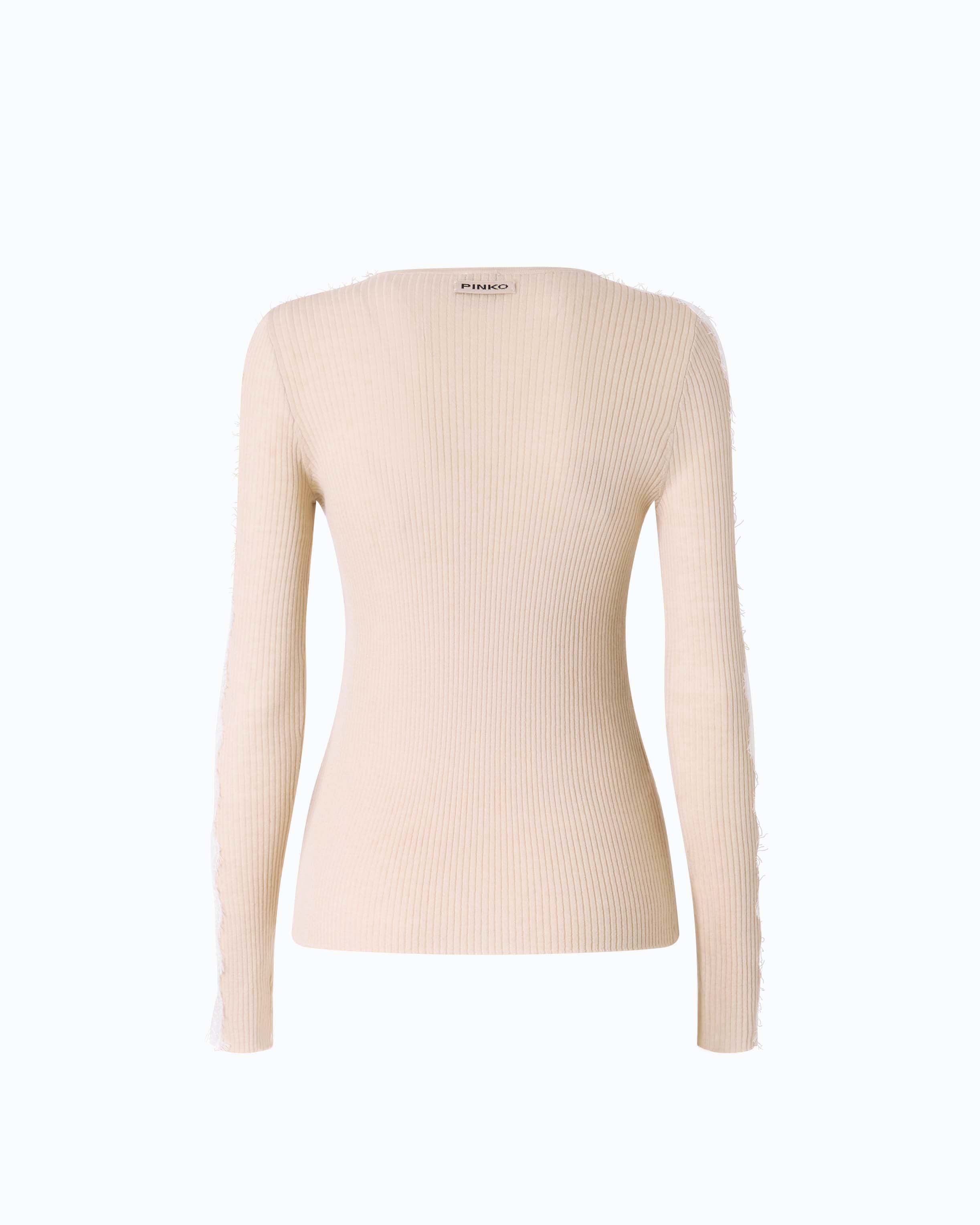 Pinko Copenaghen Sweater sweter beżowy wełniany