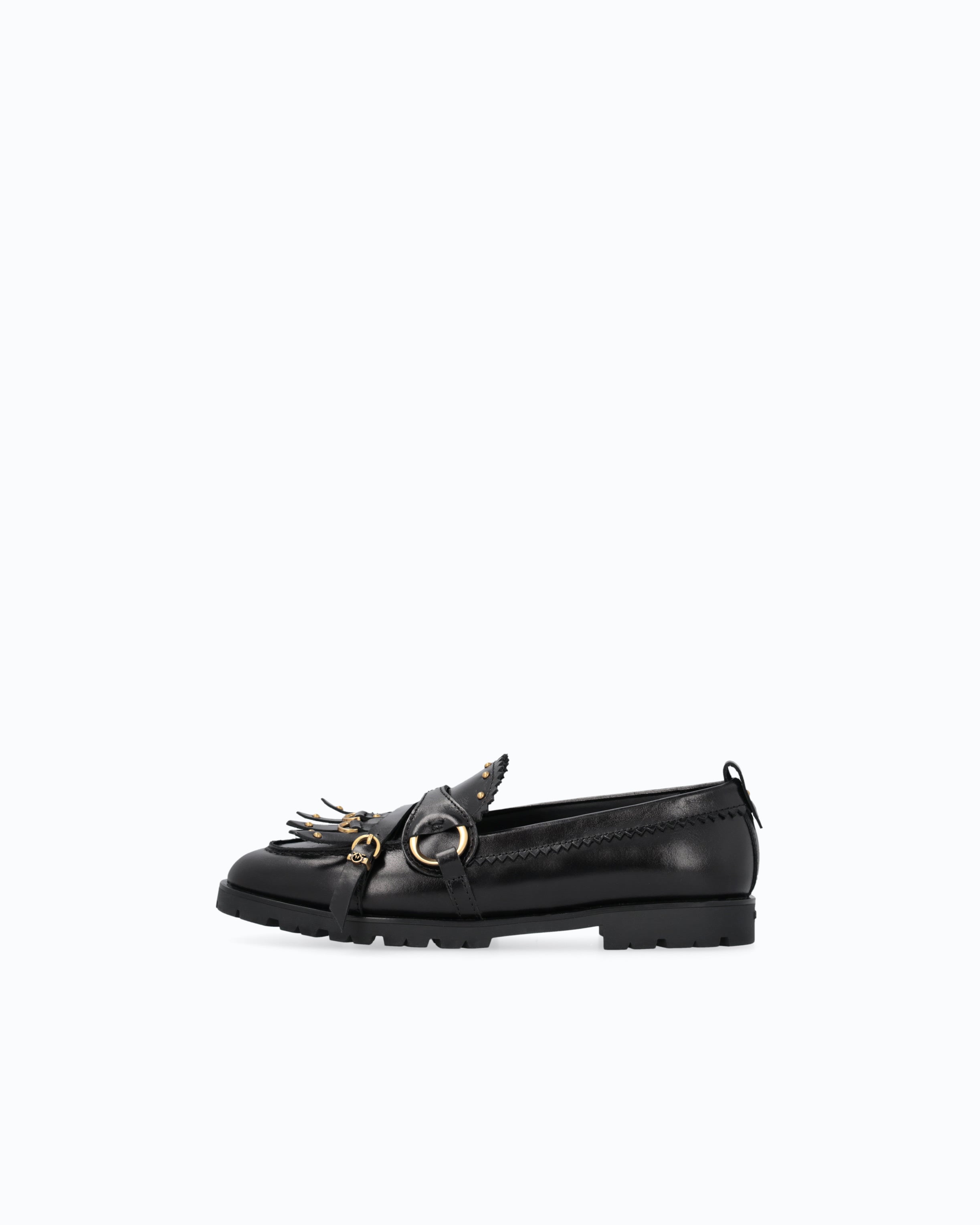 Pinko Nora 08 Loafer mokasyny skórzane czarne