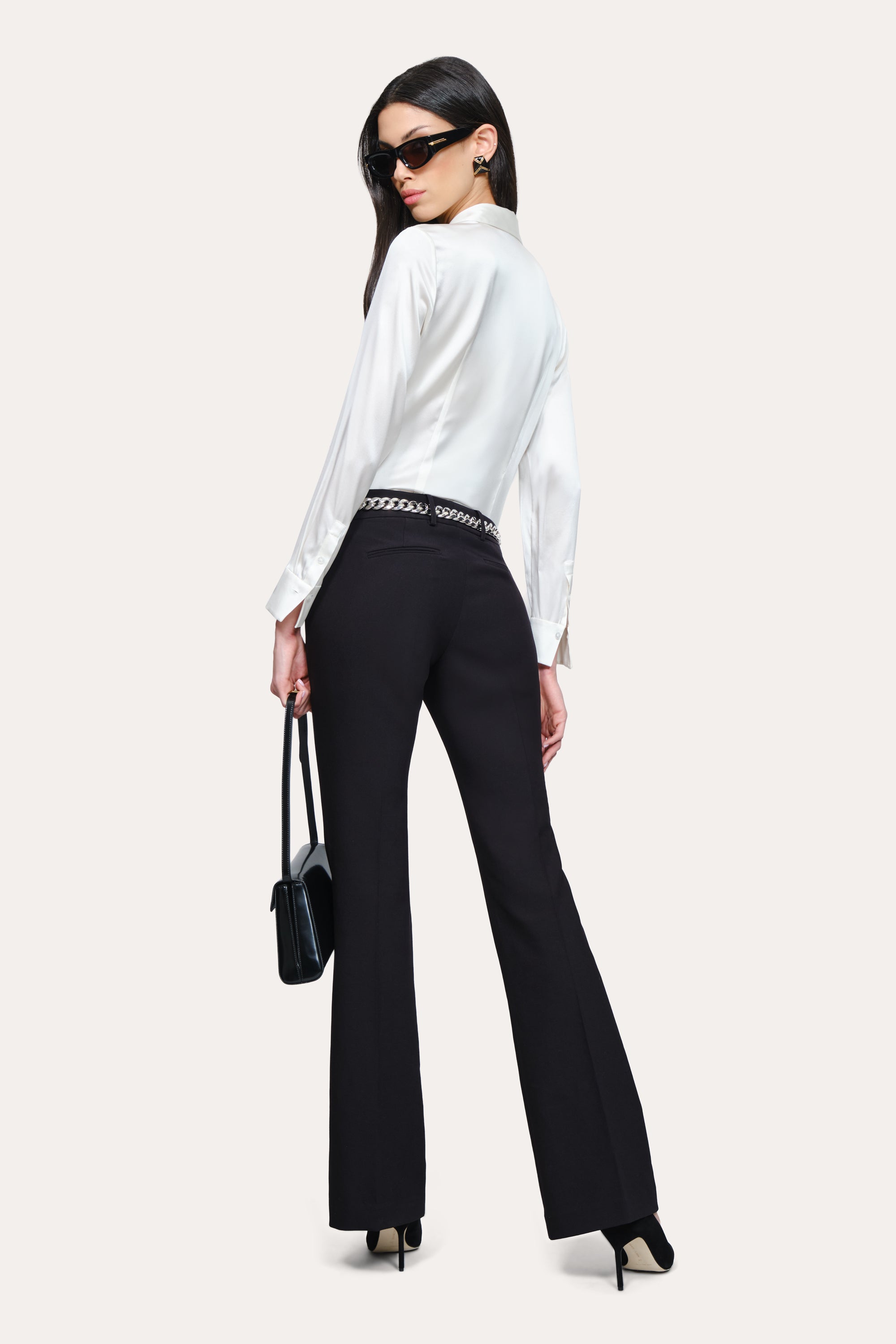 Elie Tahari Ella Fit & Flare spodnie czarne flare