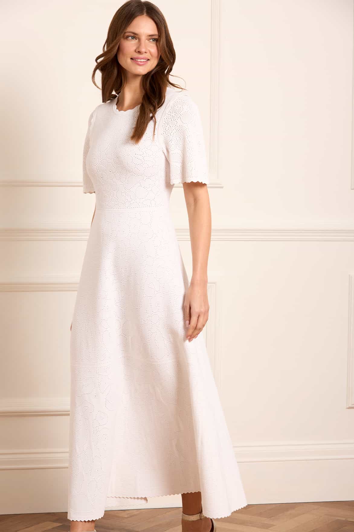 Needle & Thread Floral Pointelle Knit Gown sukienka dzianinowa