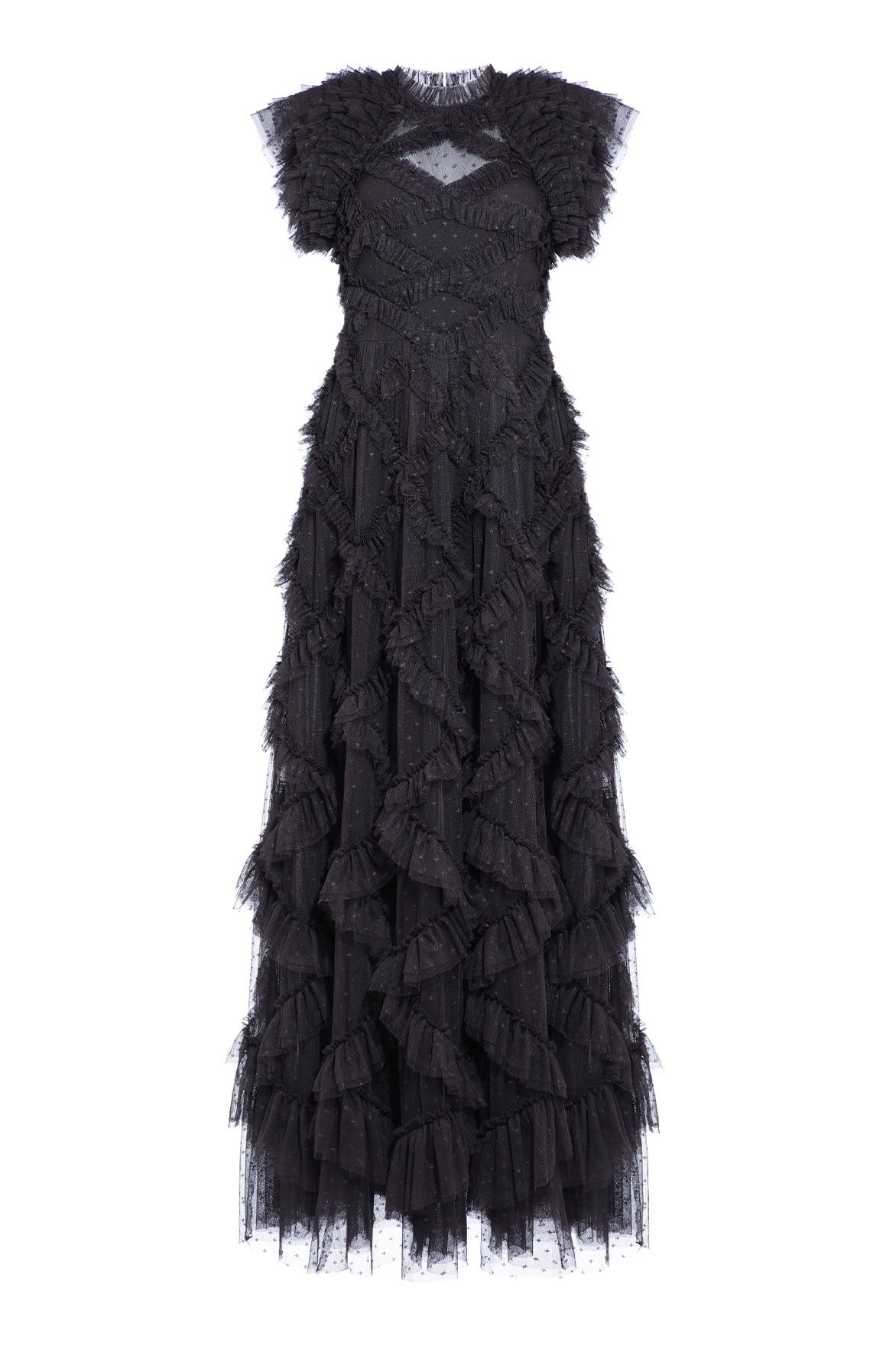 Needle & Thread Genevieve Ruffle Gown suknia czarna