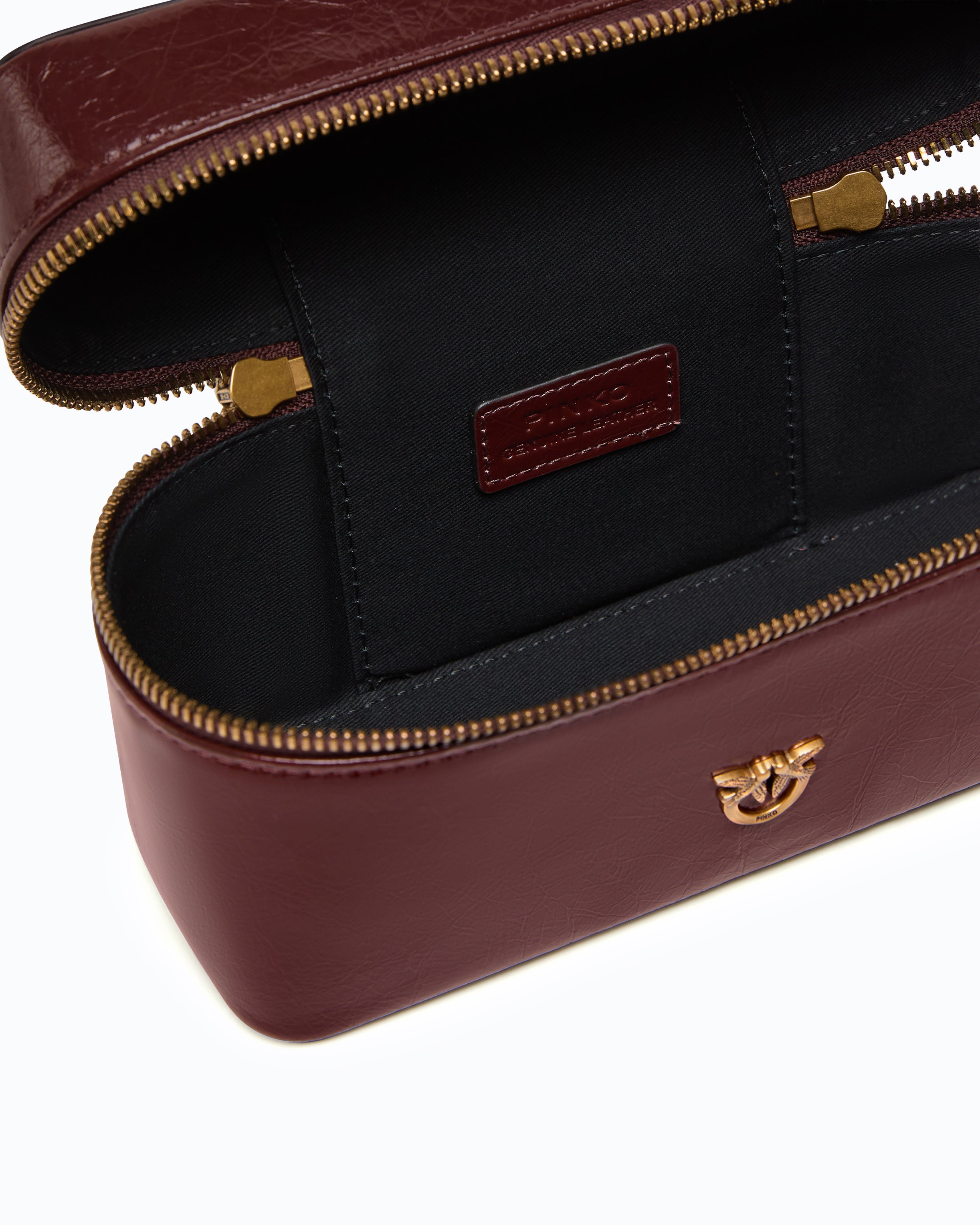 Pinko Vanity Soft torebka skórzana mała błyszcząca craquele