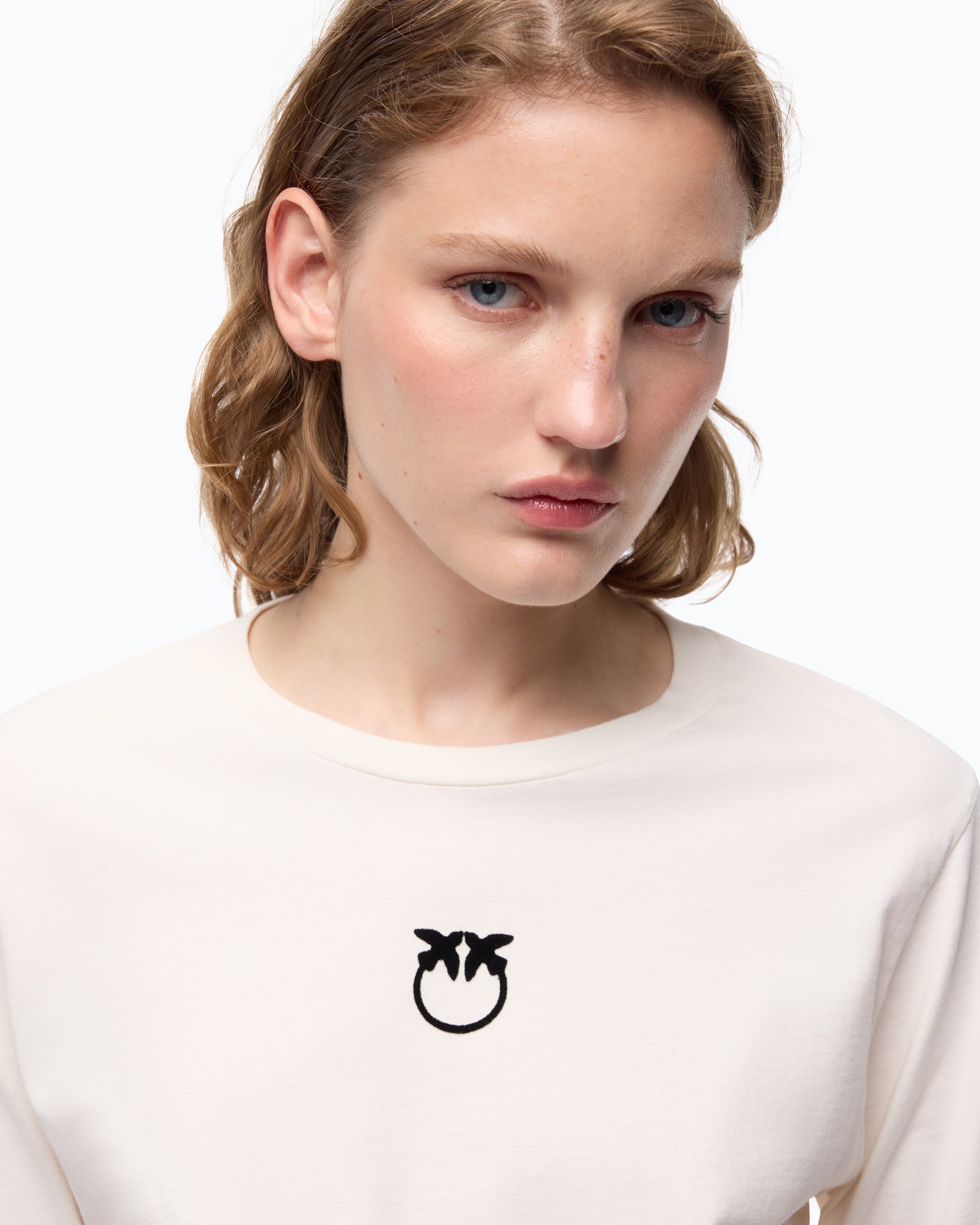 Pinko Toblino T-Shirt koszulka beżowa bawełniana