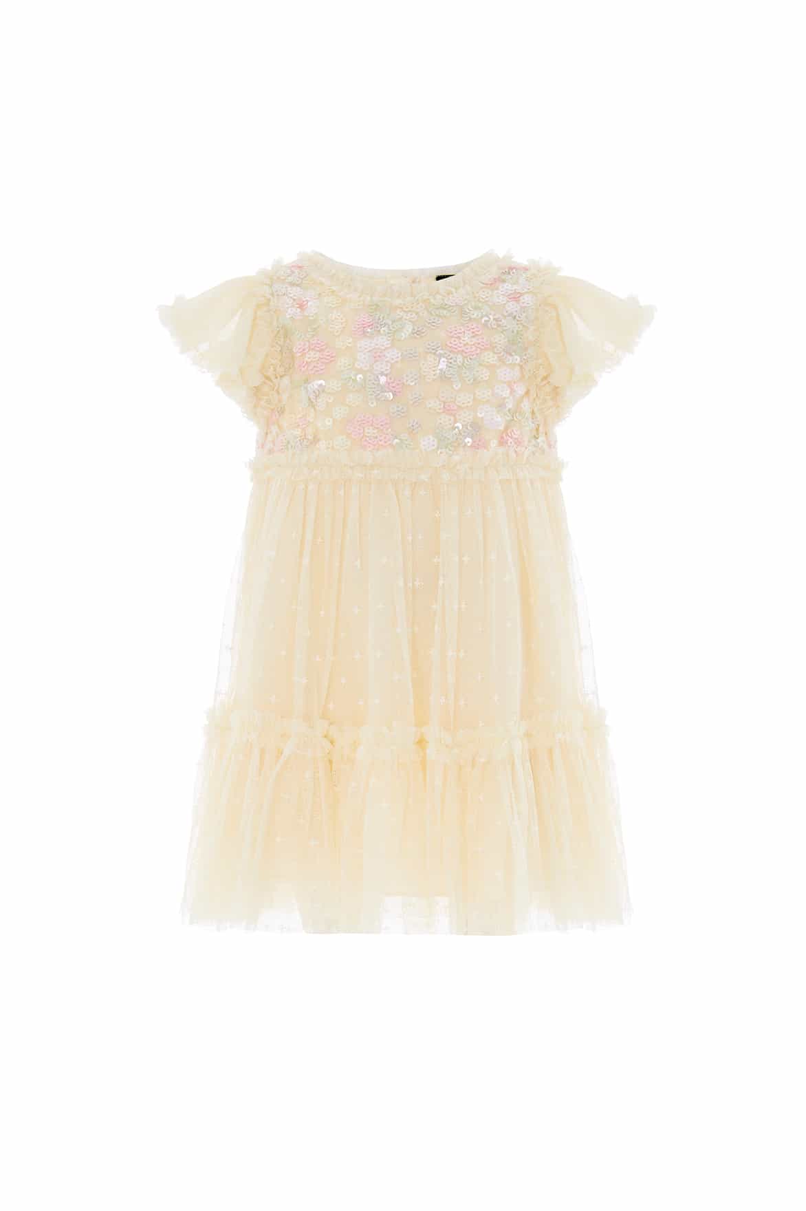 Needle & Thread Confetti Bodice Baby Dress sukienka żółta cekinowa