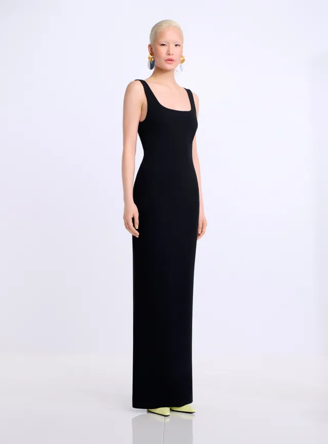 Solace London Aneila sukienka wieczorowa maxi czarna bez rękawów