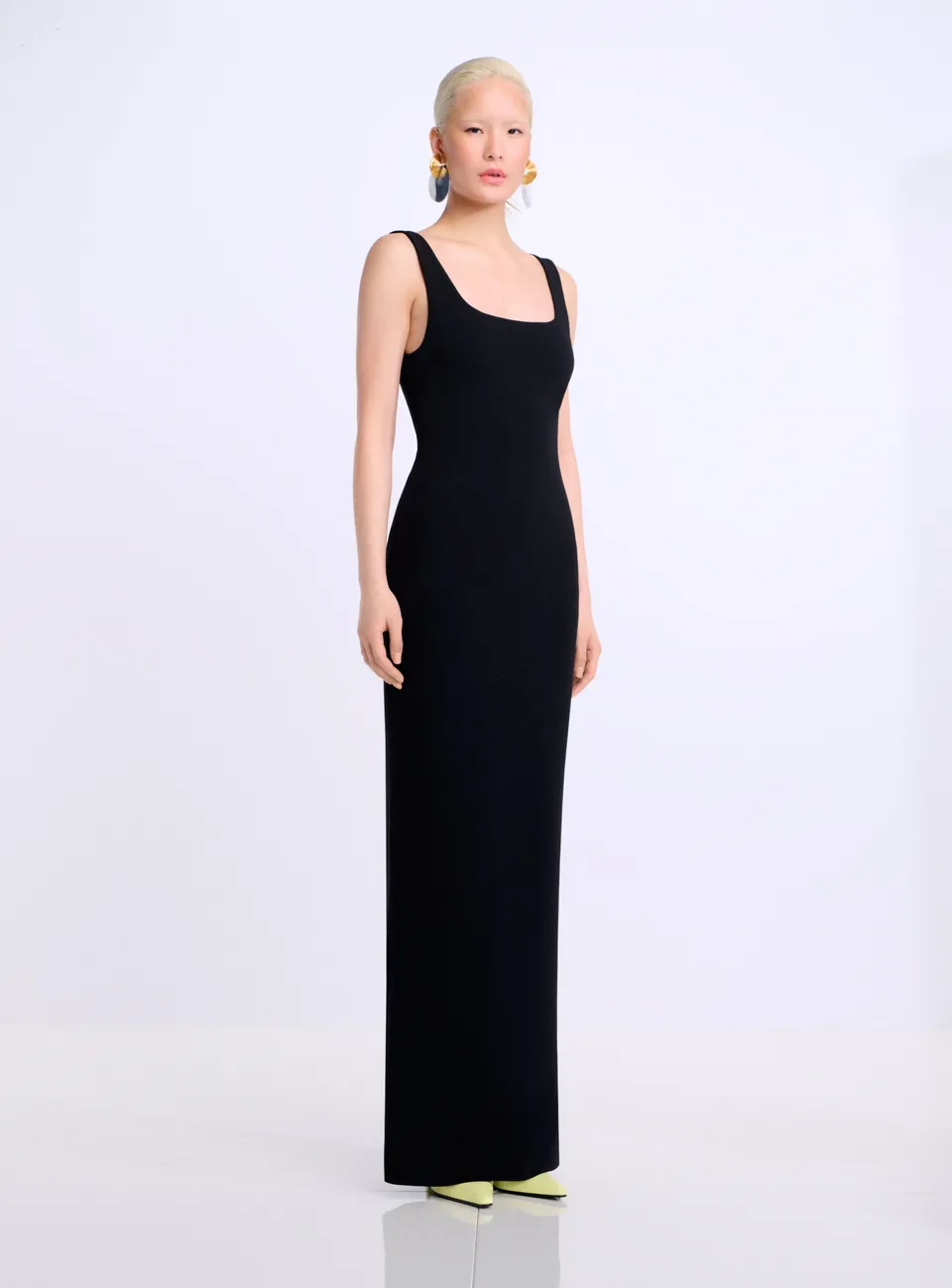 Solace London Aneila sukienka wieczorowa maxi czarna bez rękawów