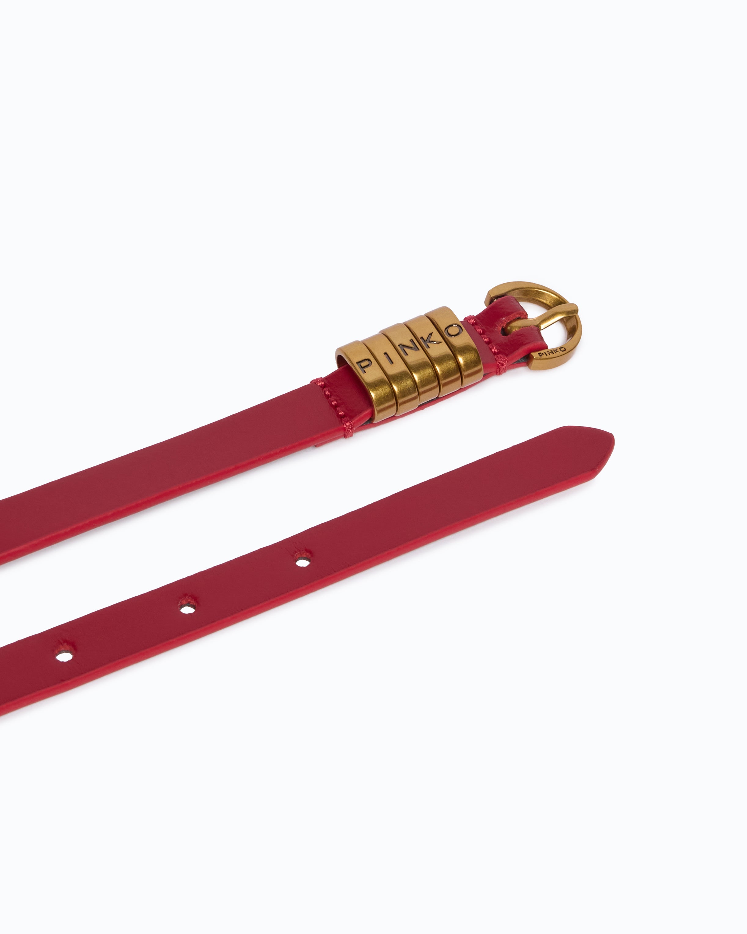 Pinko Saddle Belt H1 pasek skórzany 1,2 cm