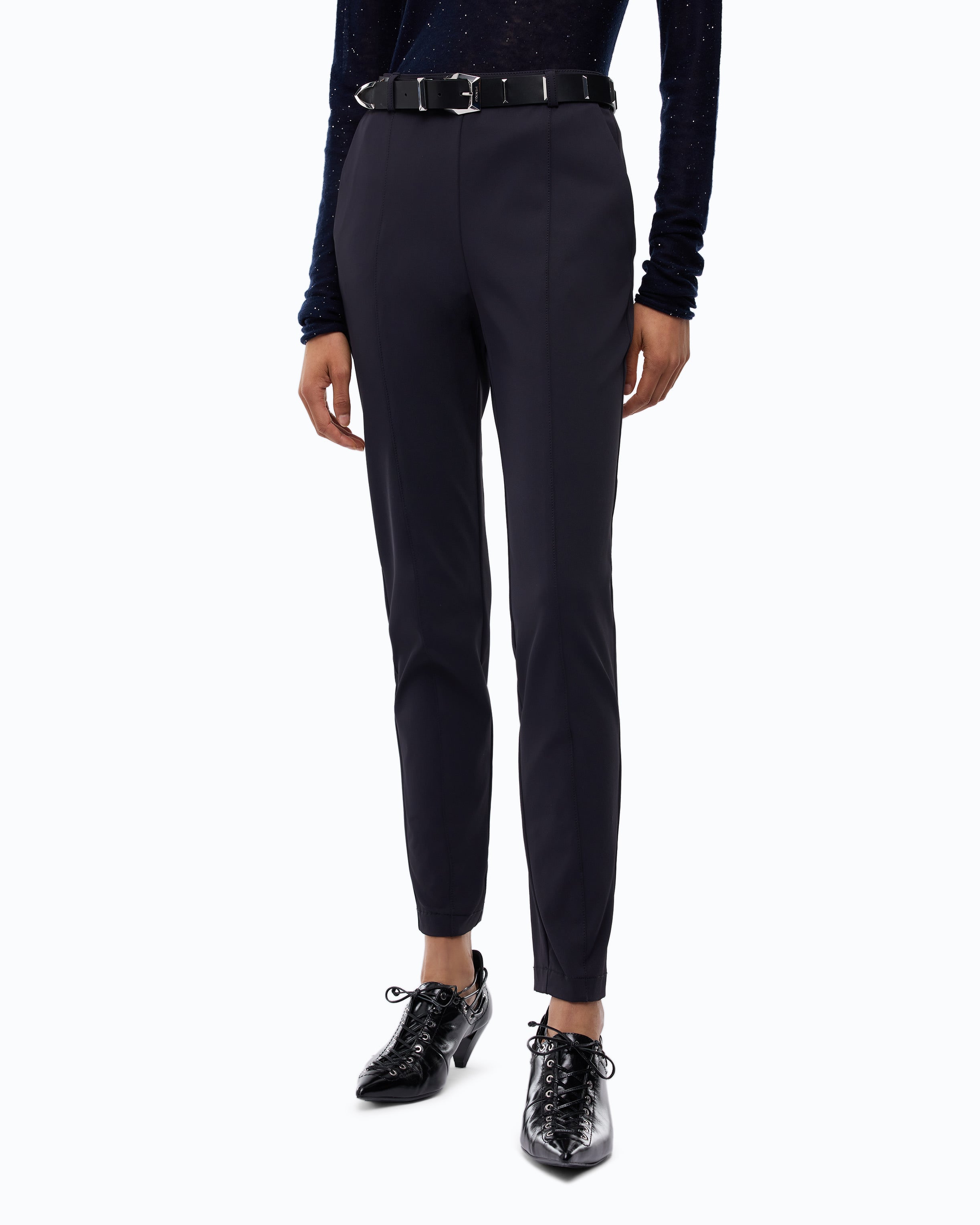 Pinko Tancredi spodnie skinny eleganckie niebieskie