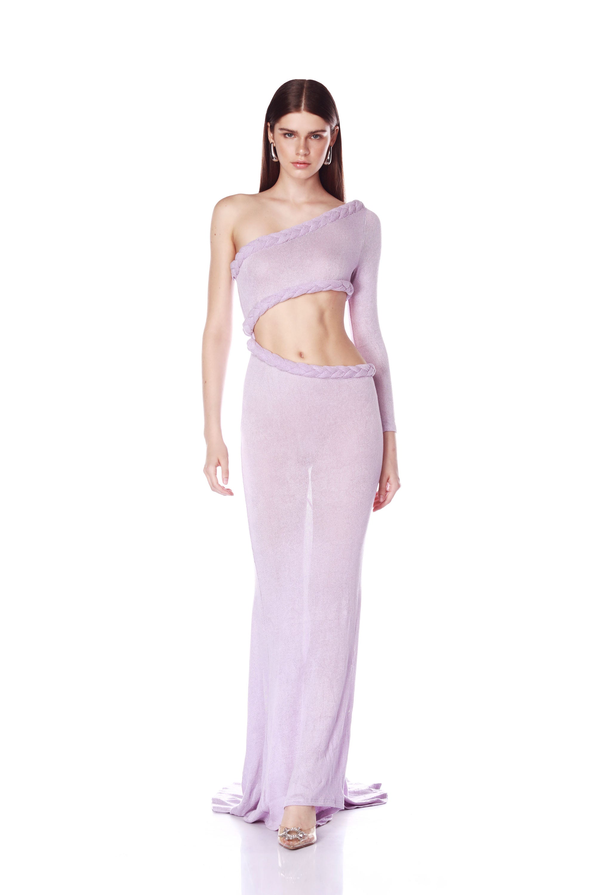 Bronx and Banco Margot Lilac sukienka liliowa na jedno ramię