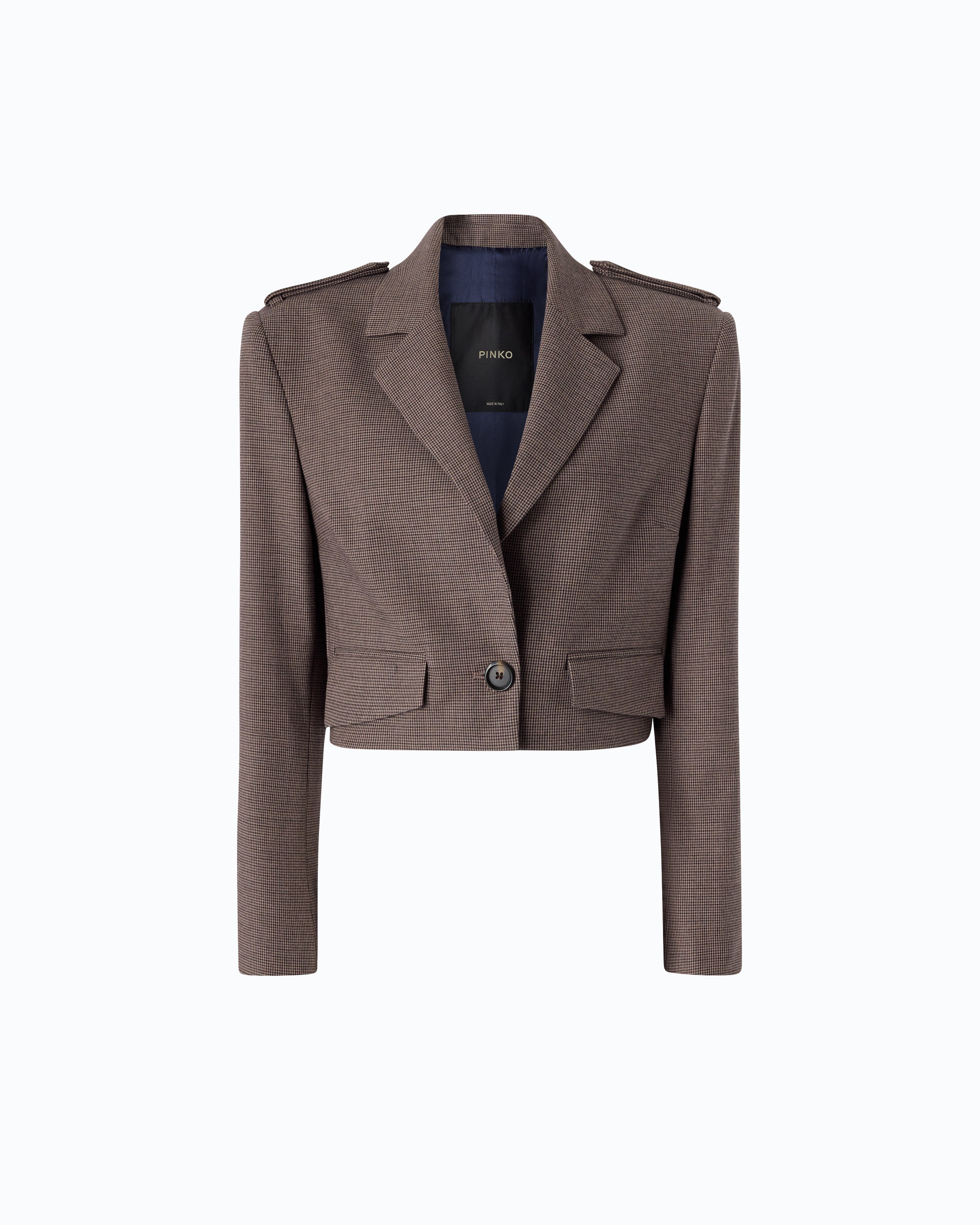 Pinko Manna Jacket żakiet pepitka beżowy krótki