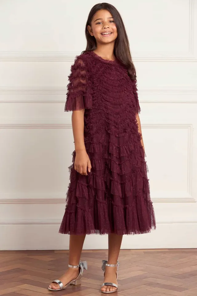Needle & Thread Aviana Kids Dress sukienka dziecięca bordowa 3-12 lat