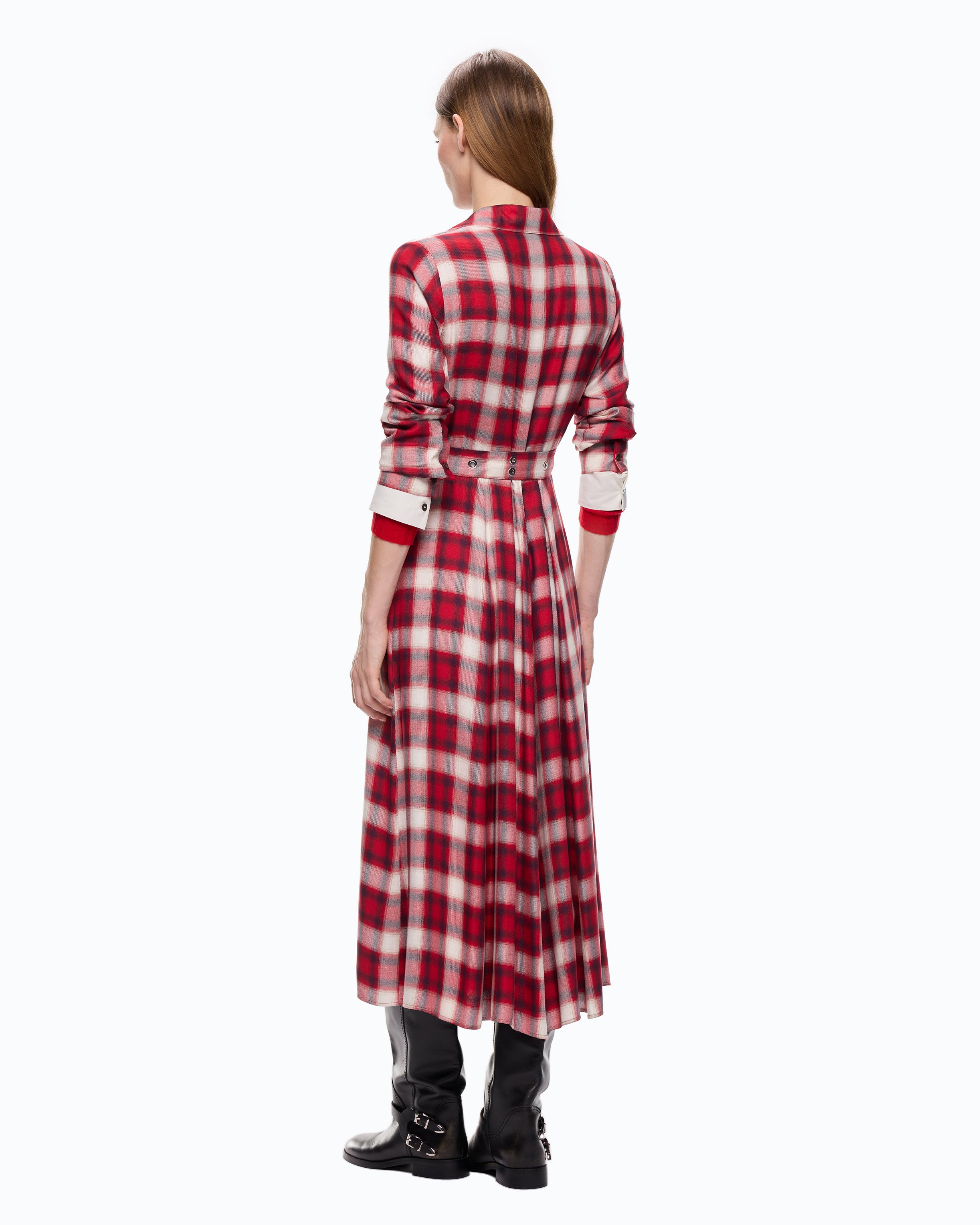 Pinko Atropa Dress sukienka maxi szmizjerka w kratkę