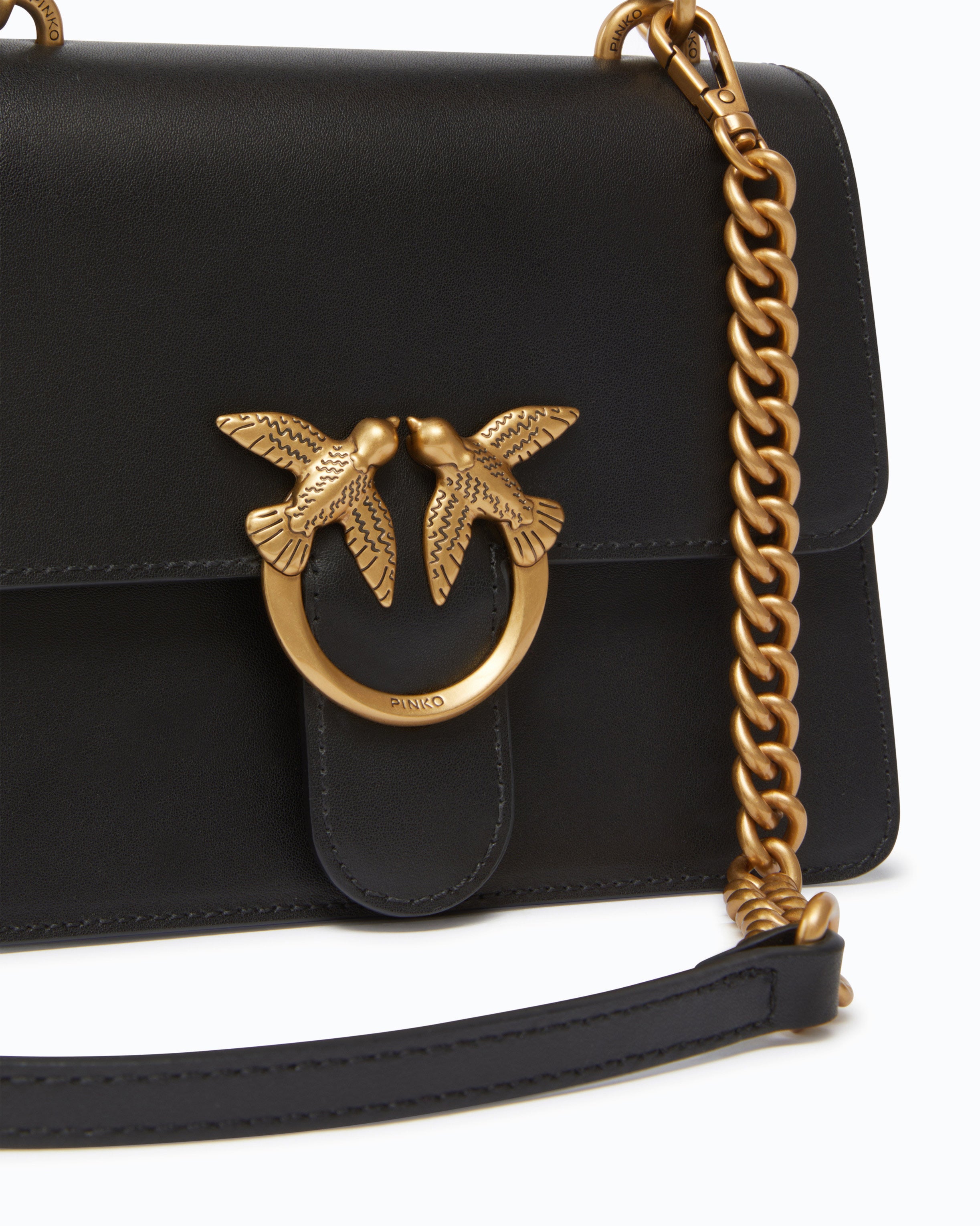 Pinko Love Bag Mini One Top Handle Light Simply torebka skórzana czarna