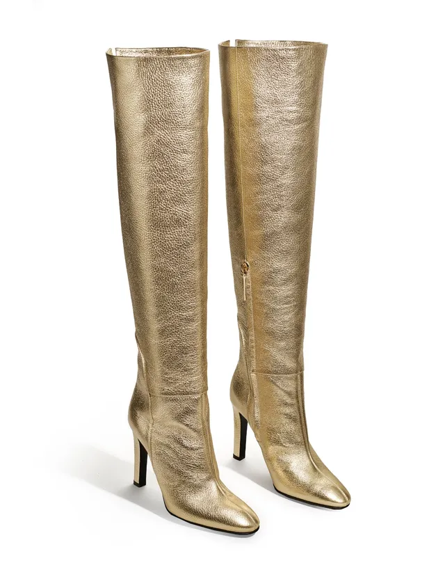 Temperley London Tempest Tall Boots kozaki złote 38