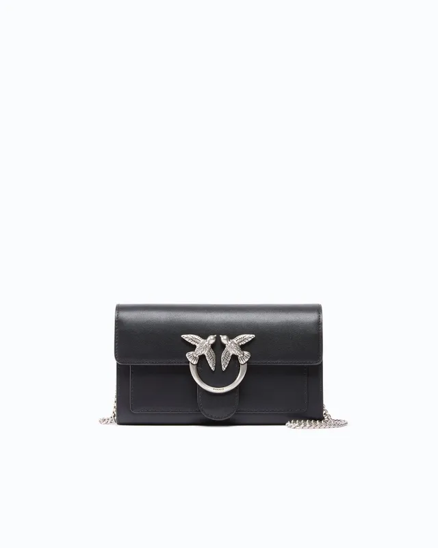 Pinko Love Bag One Wallet Simply portfel skórzany z łańcuchem