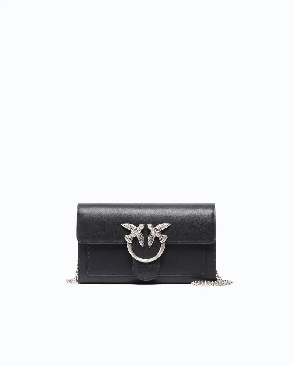Pinko Love Bag One Wallet Simply portfel skórzany z łańcuchem