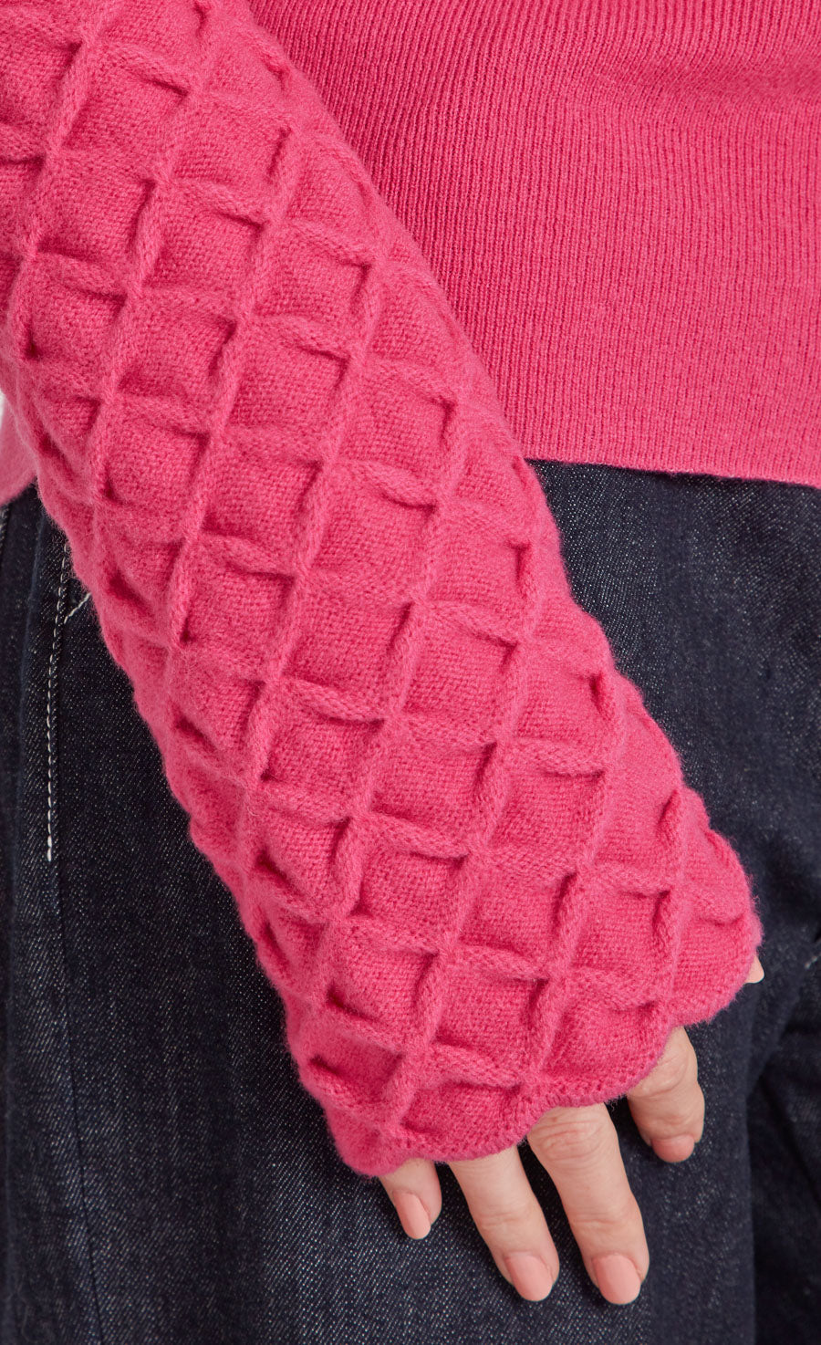 Temperley London Honeycomb sweter wełniany Raspberry