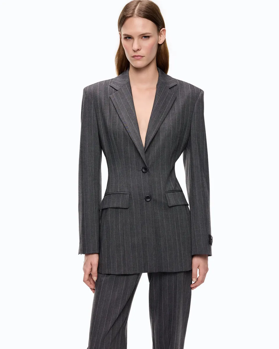 Pinko Gilia Jacket żakiet wełniany w prążek