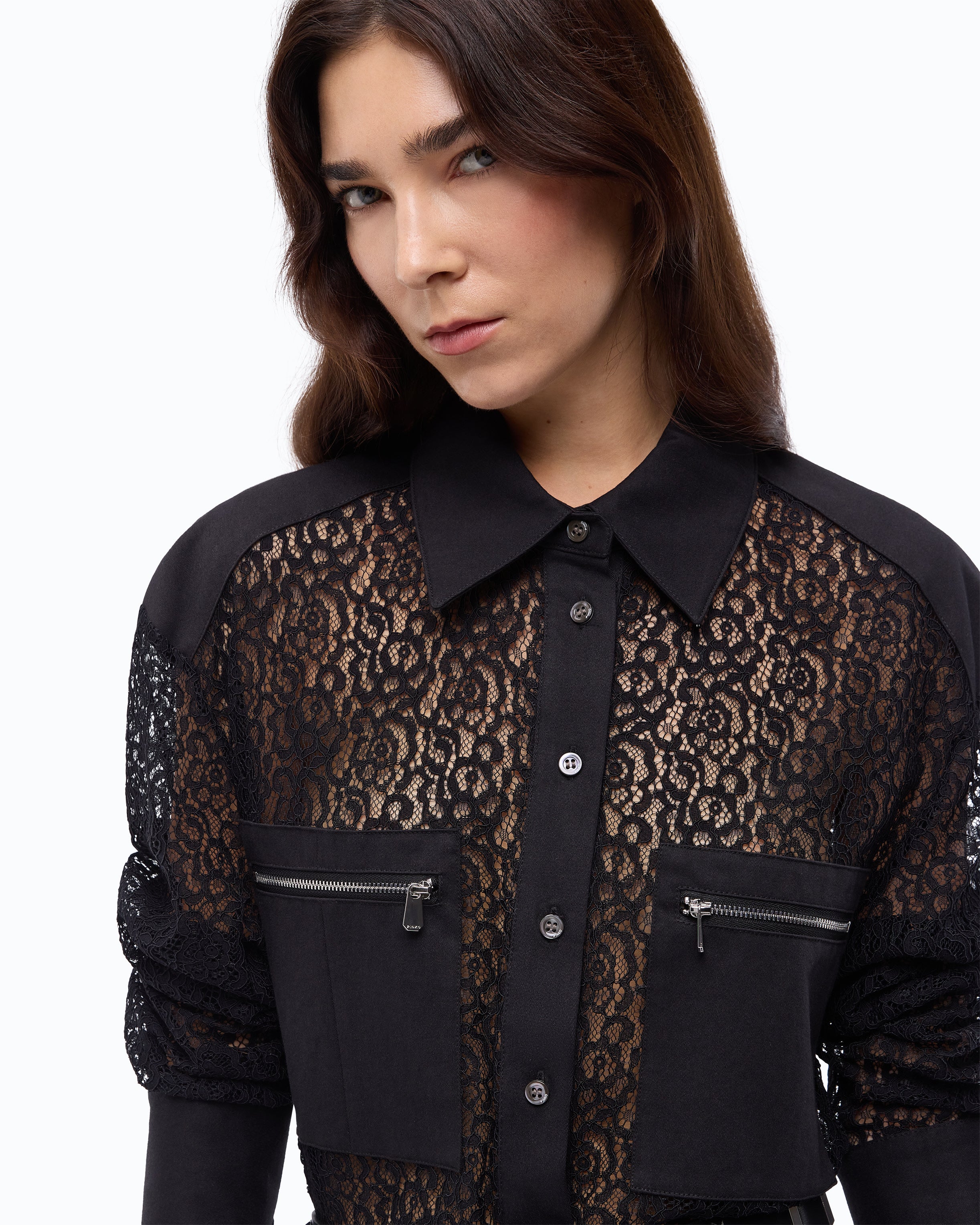 Pinko Magliocco Shirt koszula koronkowa czarna