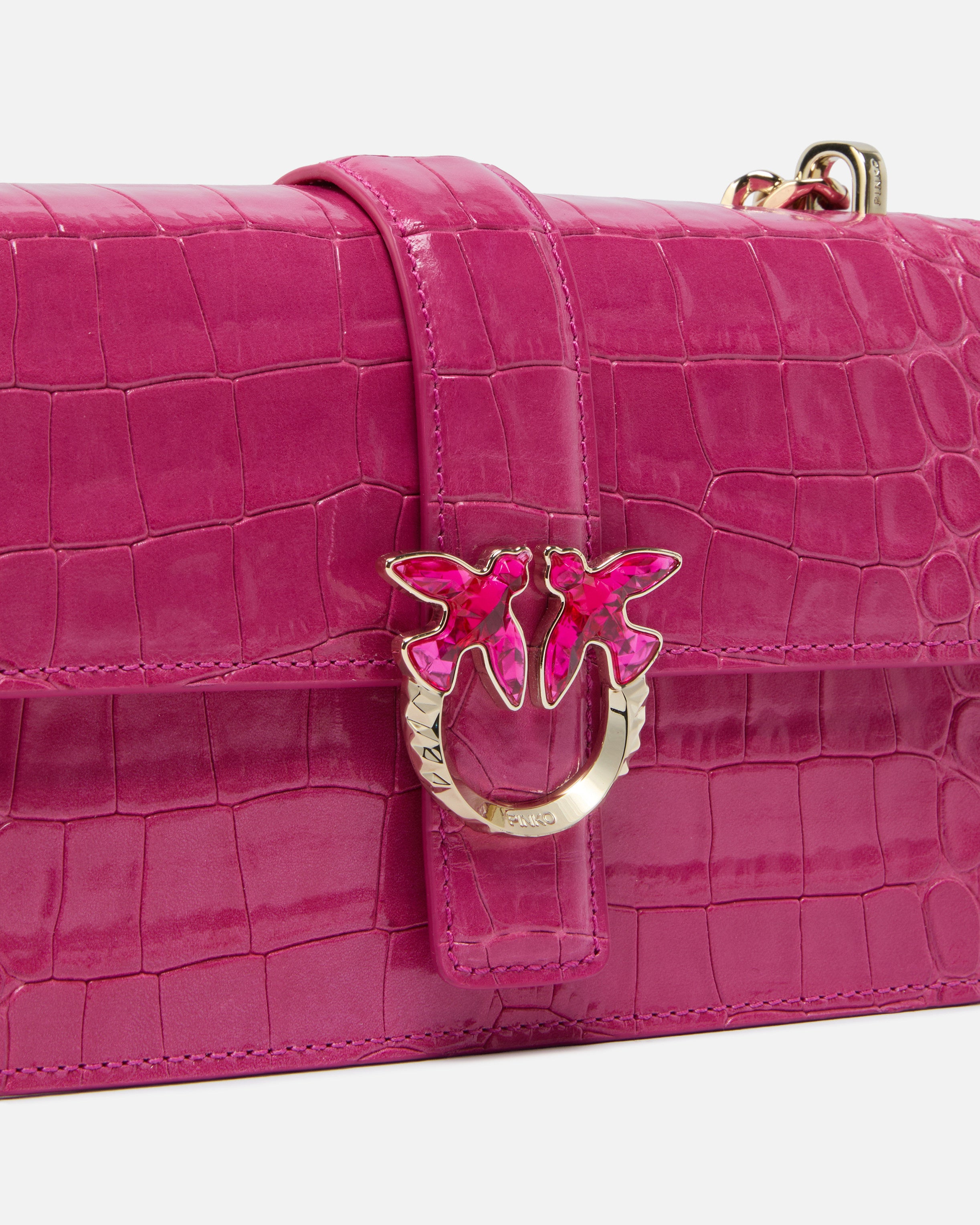 Pinko Love Bag One Mini torebka krokodyl łańcuszek