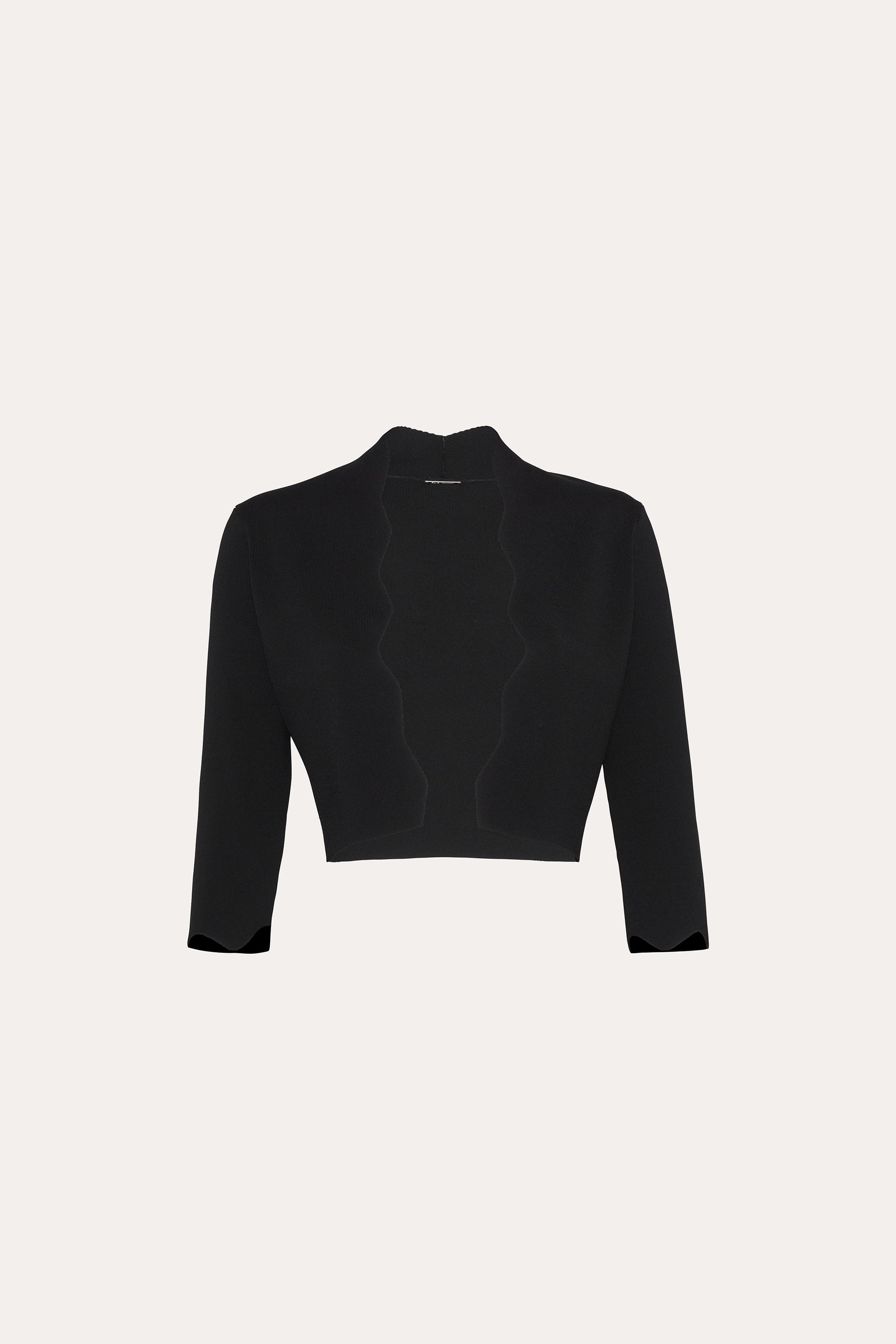 Elie Tahari Scallop kardigan cropped czarny