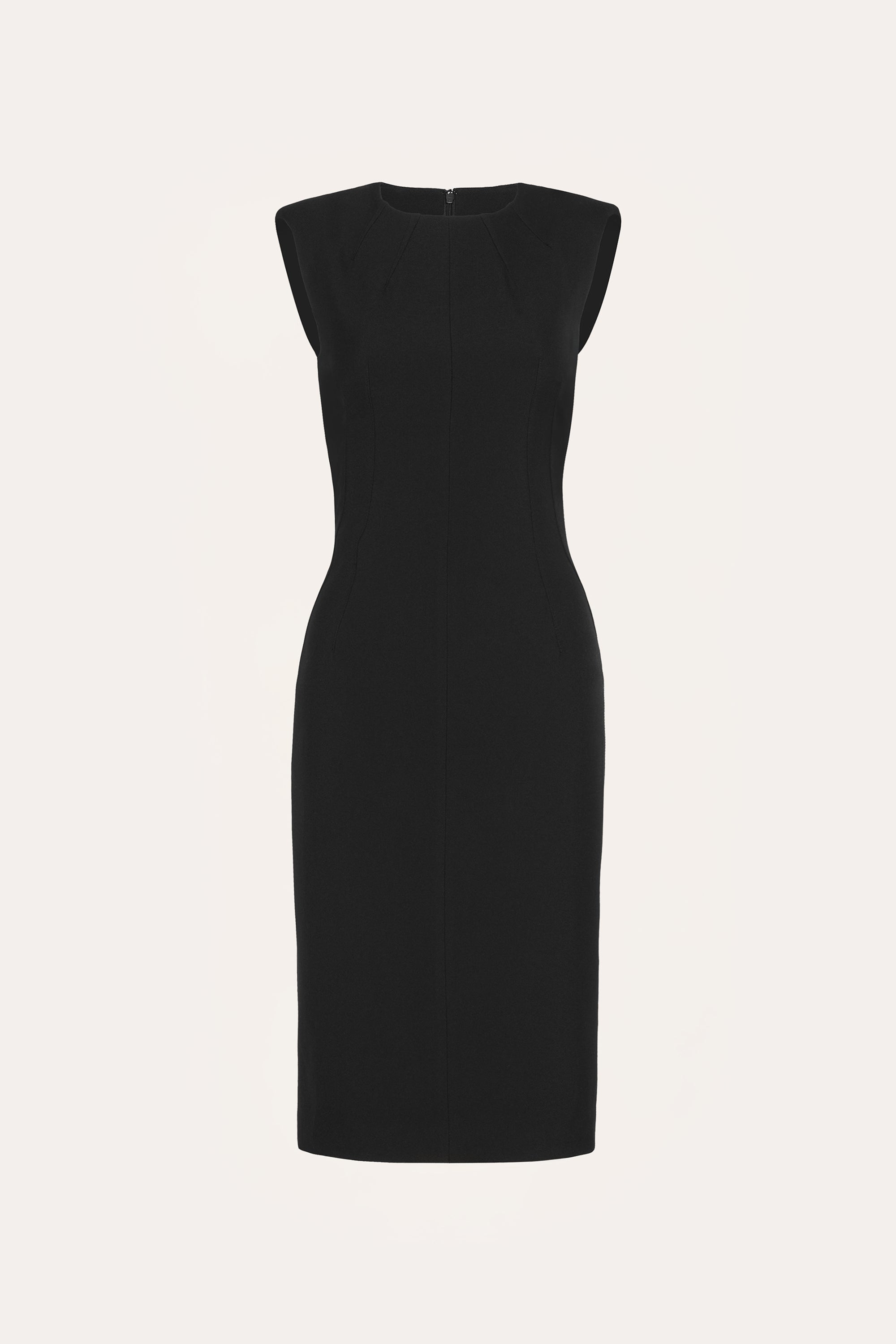 Elie Tahari Camille Crepe Dress sukienka czarna midi koktajlowa