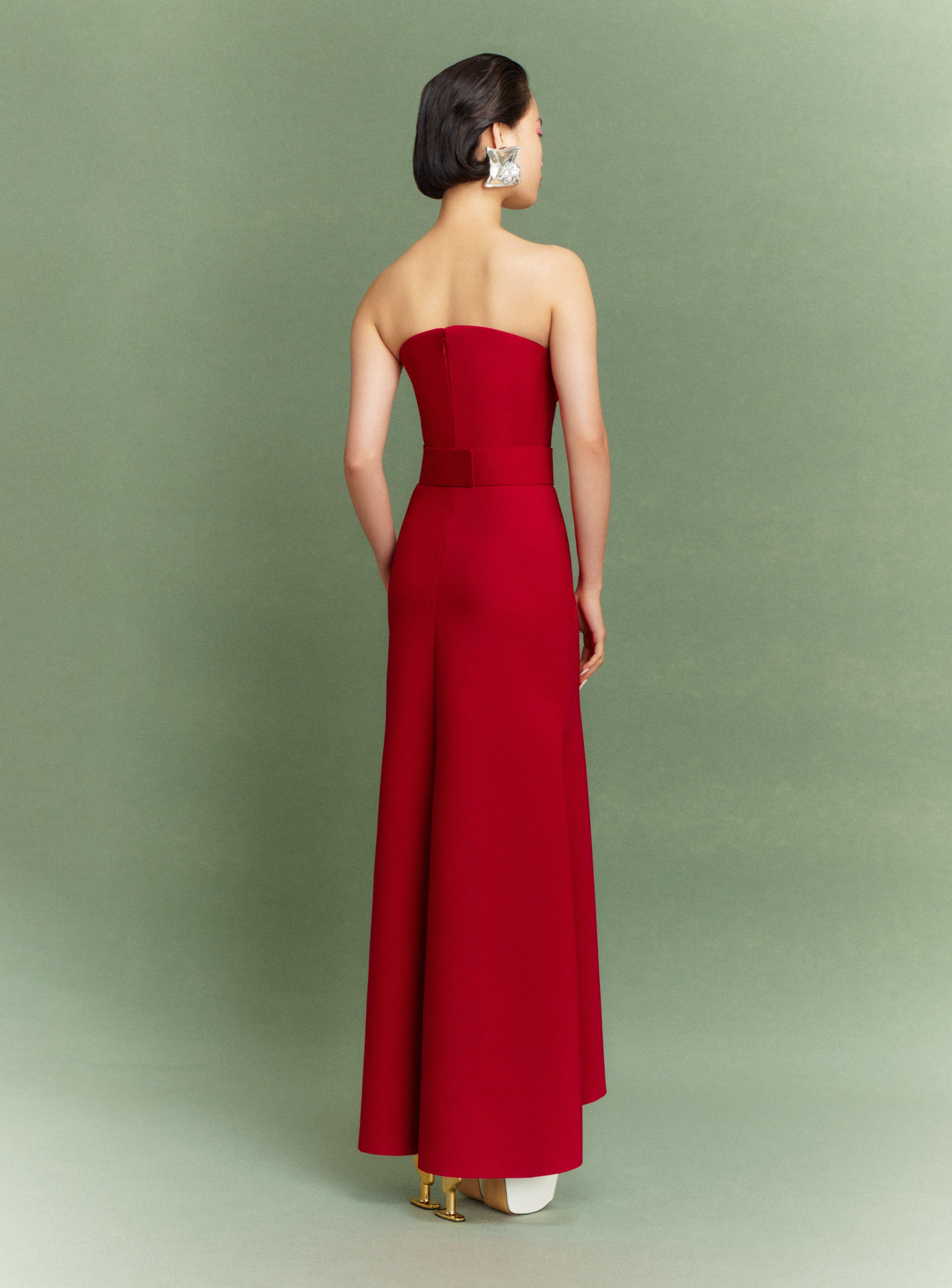 Solace London Ember sukienka maxi rubin bez ramiączek