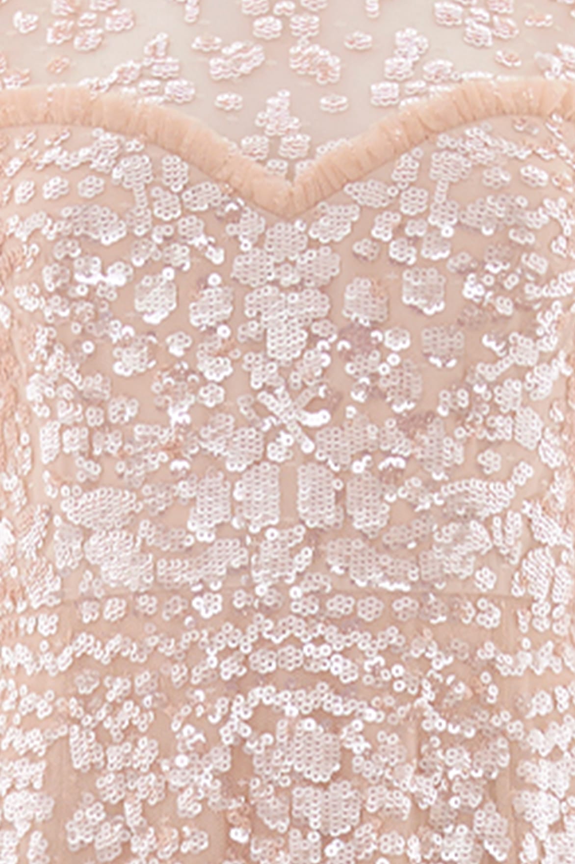 Needle & Thread Anais Sequin Short Sleeve Gown suknia Beige