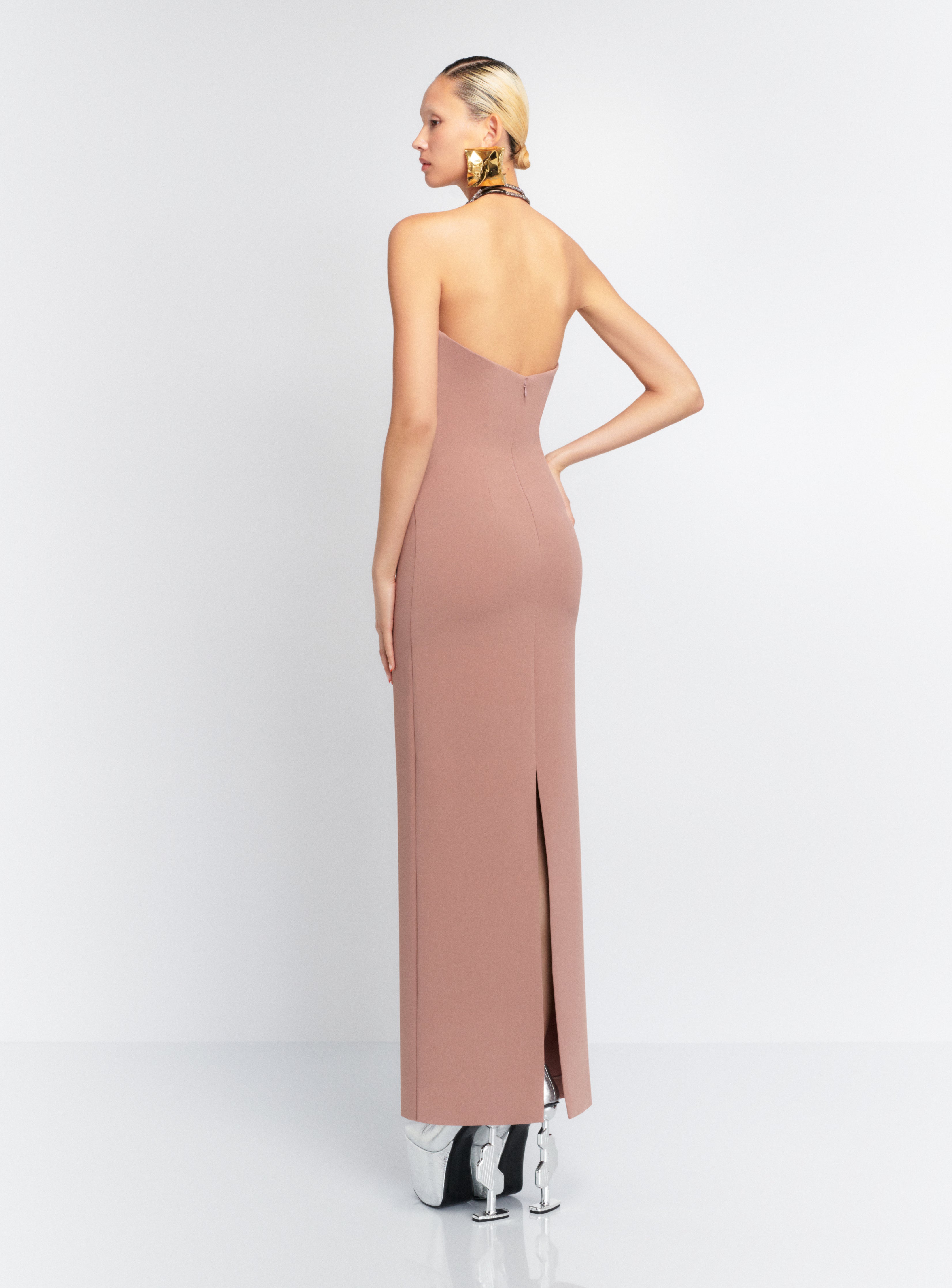 Solace London Riva sukienka halter brązowa rozm. 10