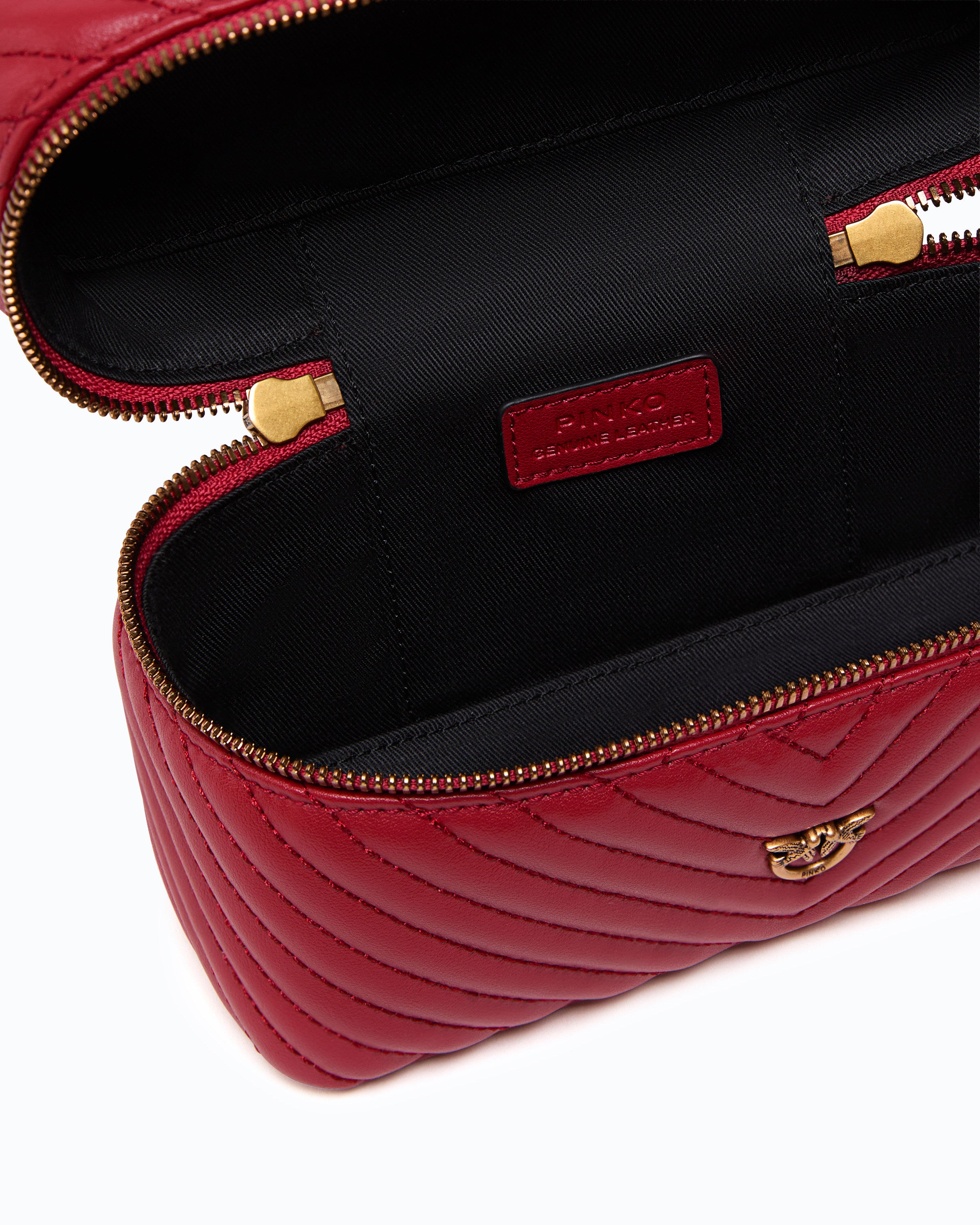 Pinko Vanity Soft Mini kosmetyczka skórzana pikowana