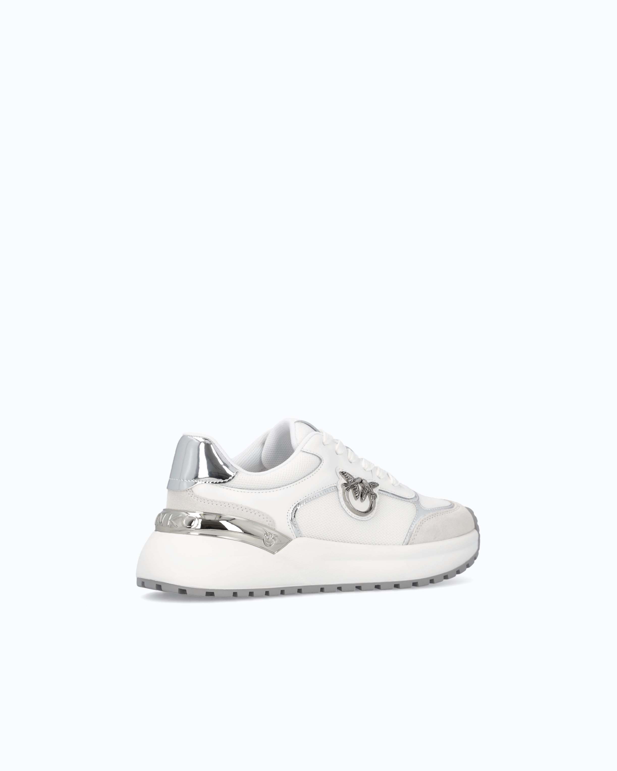 Pinko sneakersy damskie z logo lustrzane skóra ekologiczna