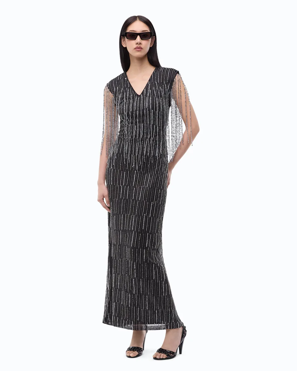Pinko Alfa Dress sukienka wieczorowa długa czarna