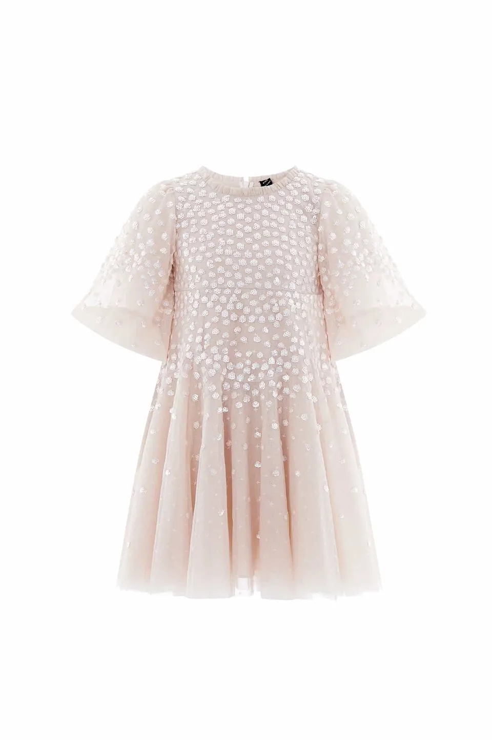 Needle & Thread Scallop Sequin sukienka kremowa cekinowa