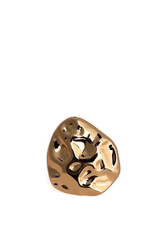 Bronx and Banco Molten Gold pierścionek złoty nieregularny