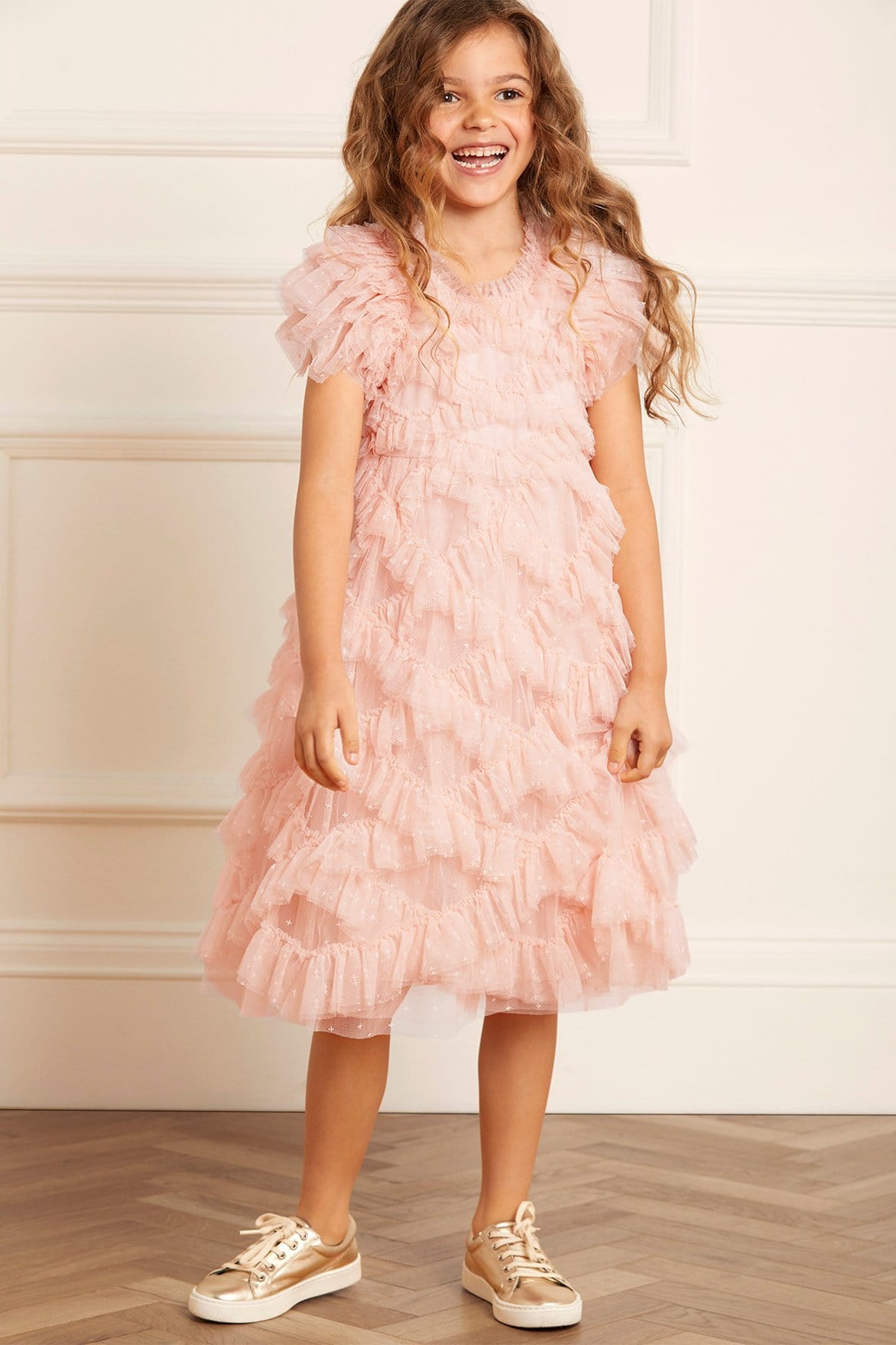 Needle & Thread Genevieve Kids Dress sukienka różowa tiulowa