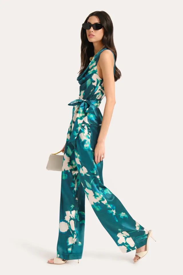 Elie Tahari Delilah E501E506 top Azure Garden jedwabny