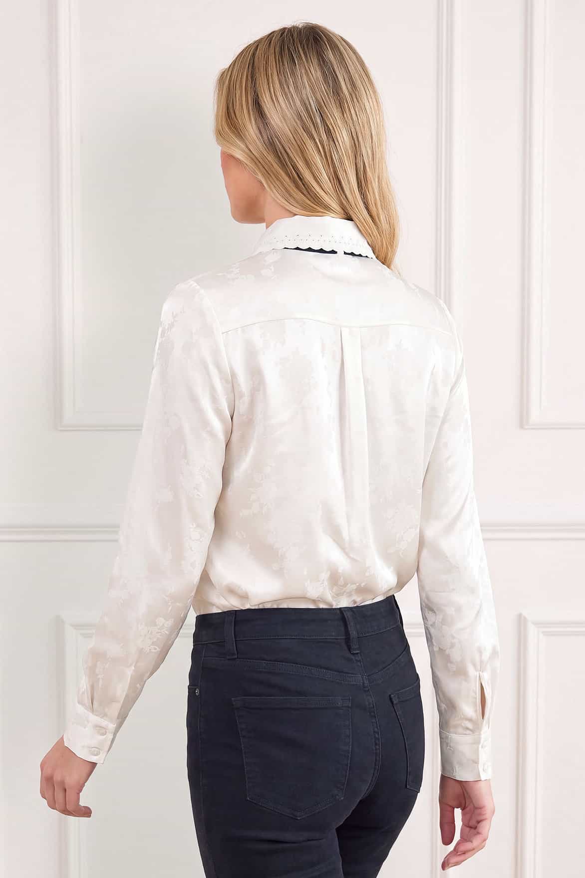 Needle & Thread Jacquard koszula damska White